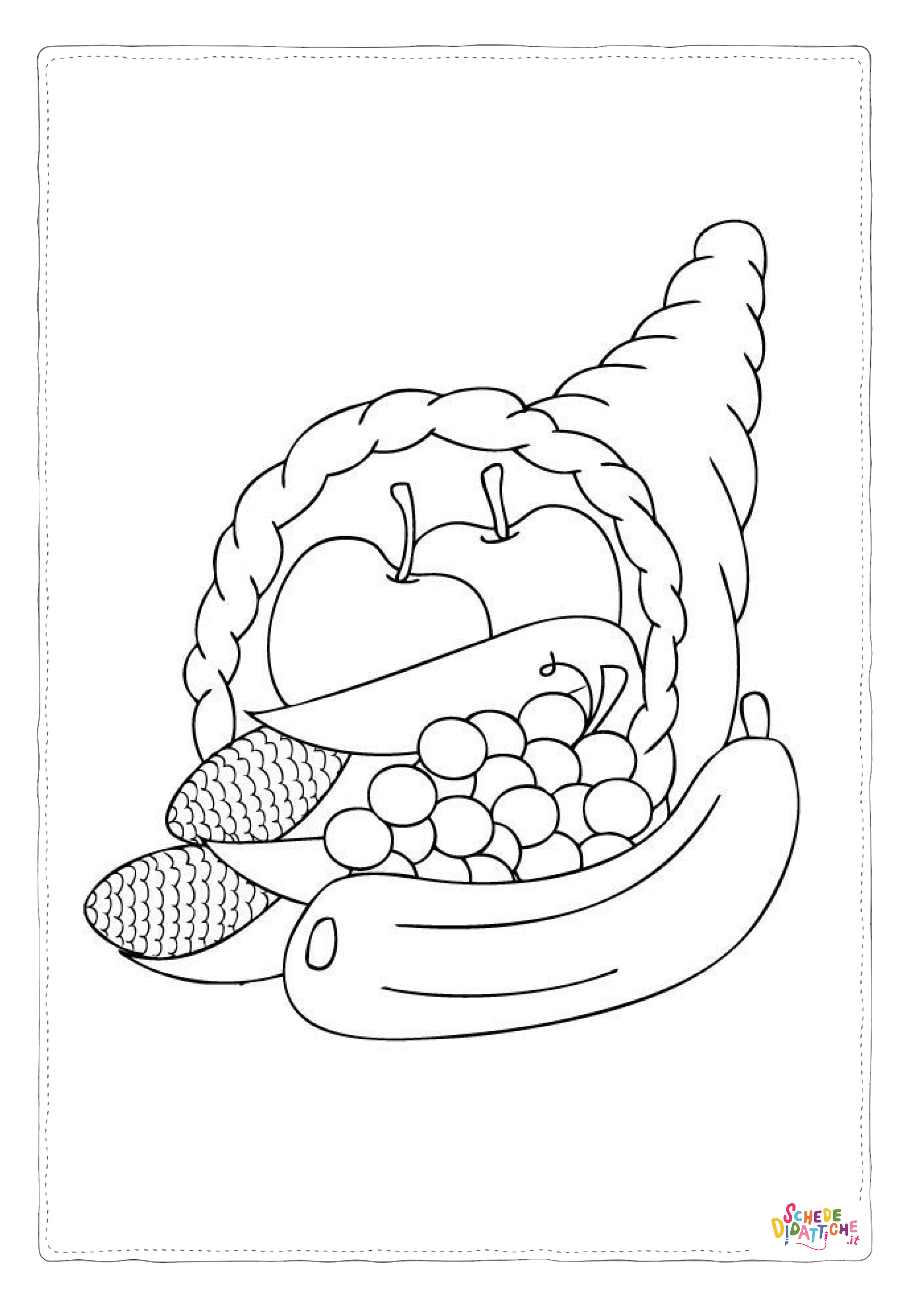 Disegno di cesto di frutta da stampare e colorare 46