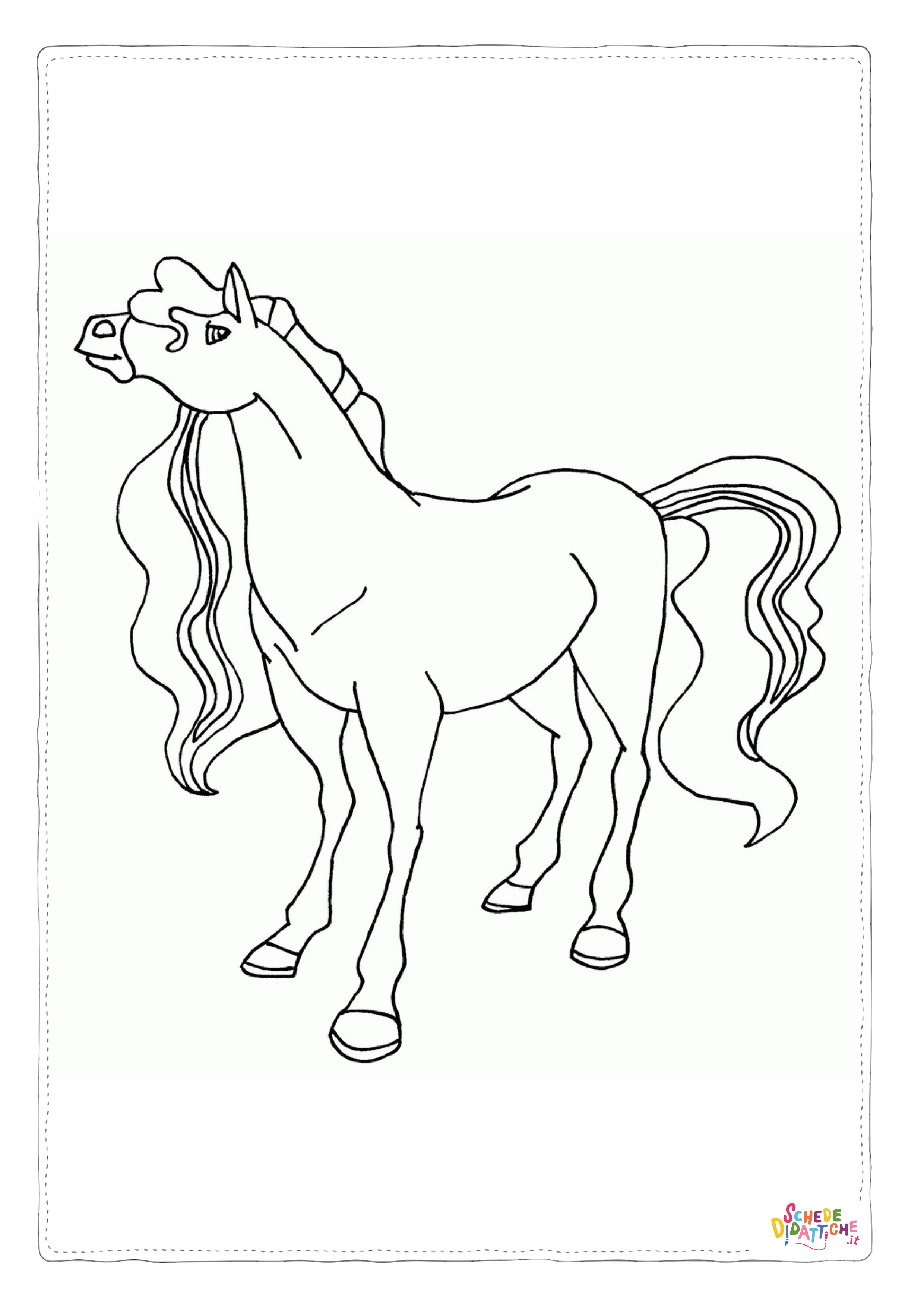 Disegno "Disegno di cavallo da stampare e colorare 162" Disegno di cavallo da stampare e colorare 162