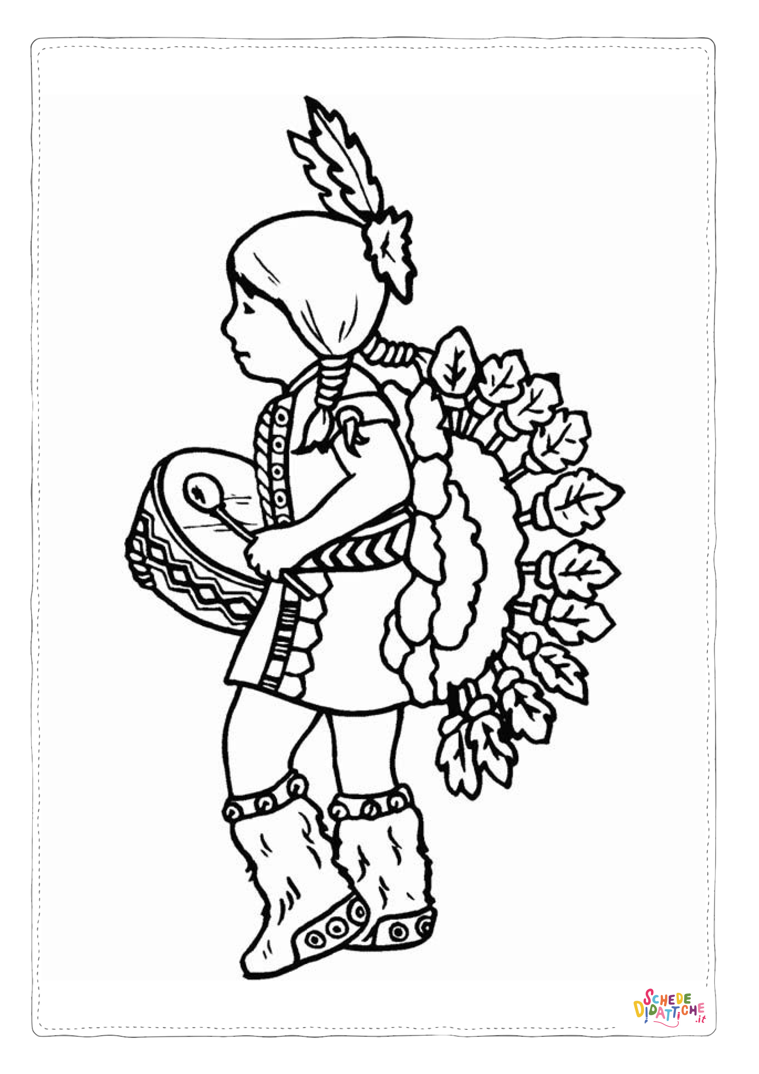Disegno di Indiani d'America da stampare e colorare 62