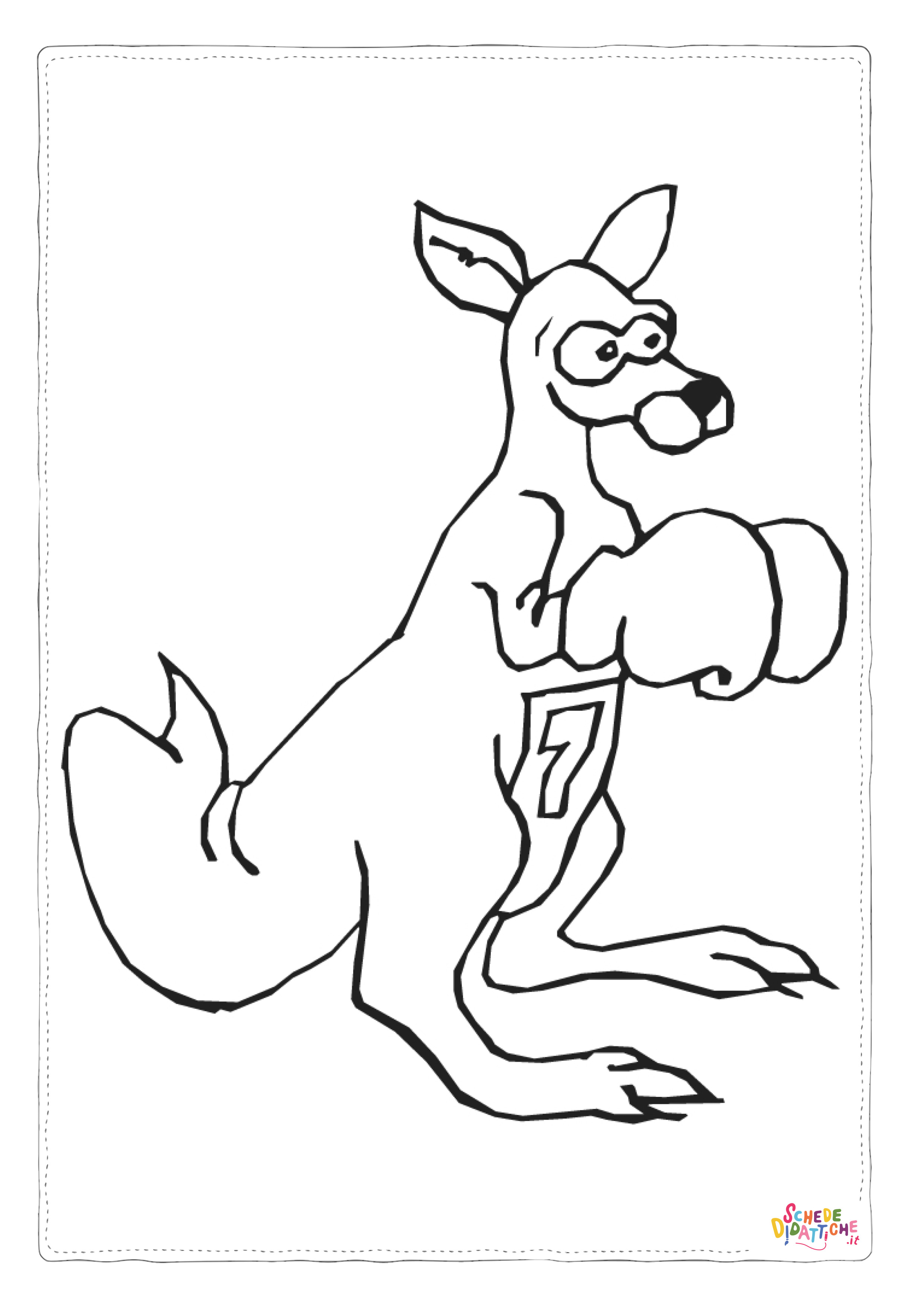 Disegno di canguro da stampare e colorare 24