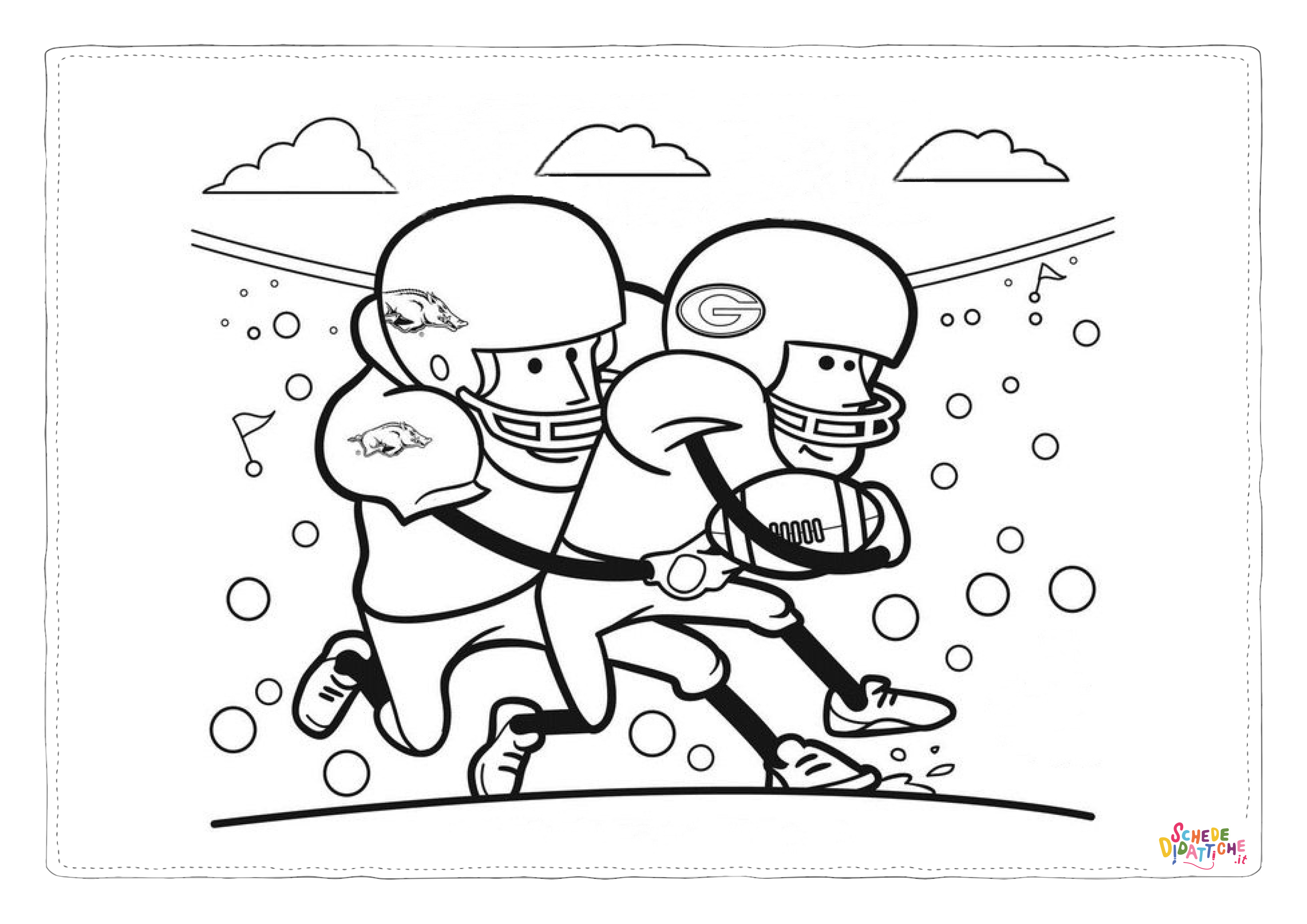 Disegno "Disegno di football americano da stampare e colorare 8" Disegno di football americano da stampare e colorare 8