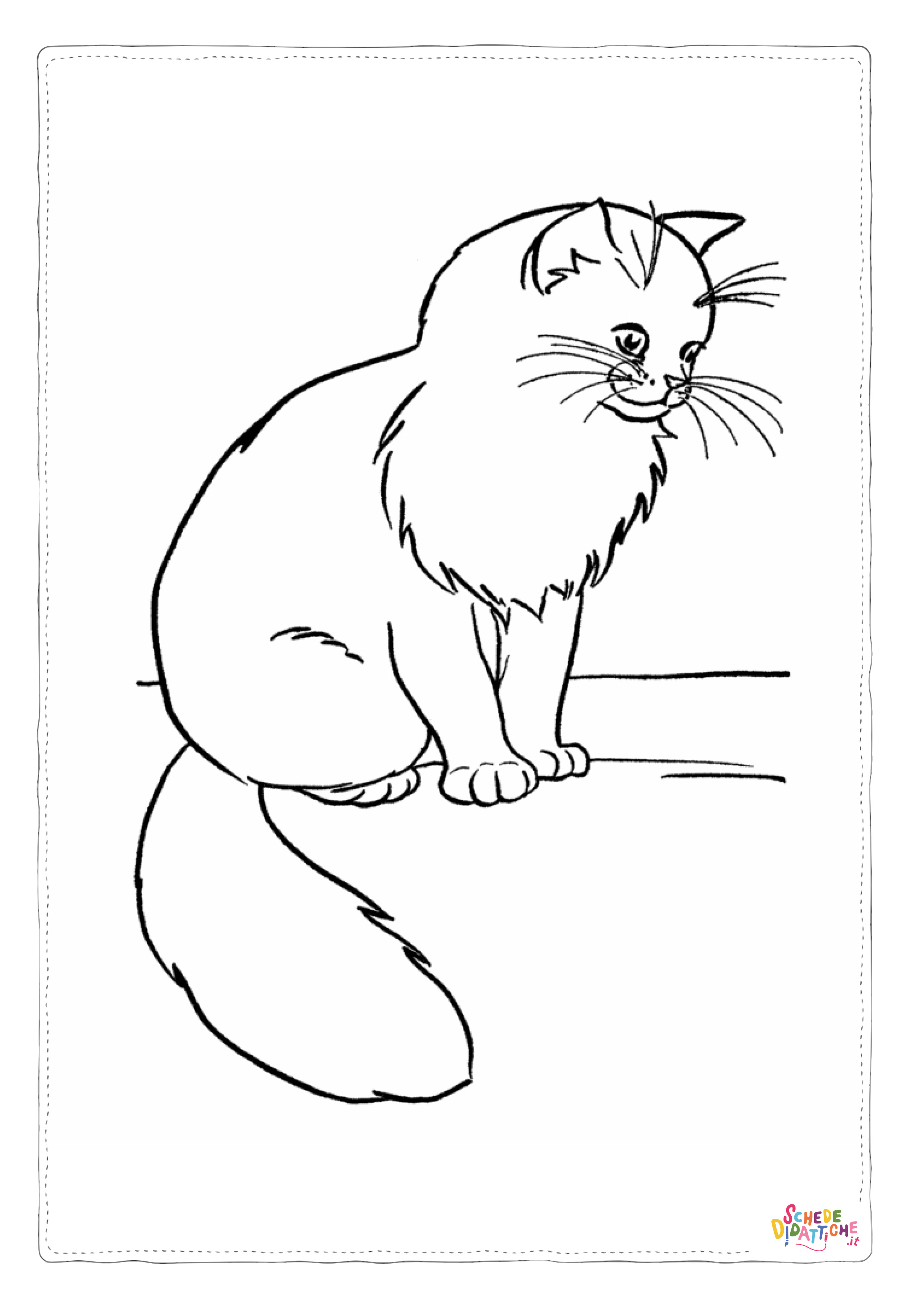 Disegno di gatto da stampare e colorare 105