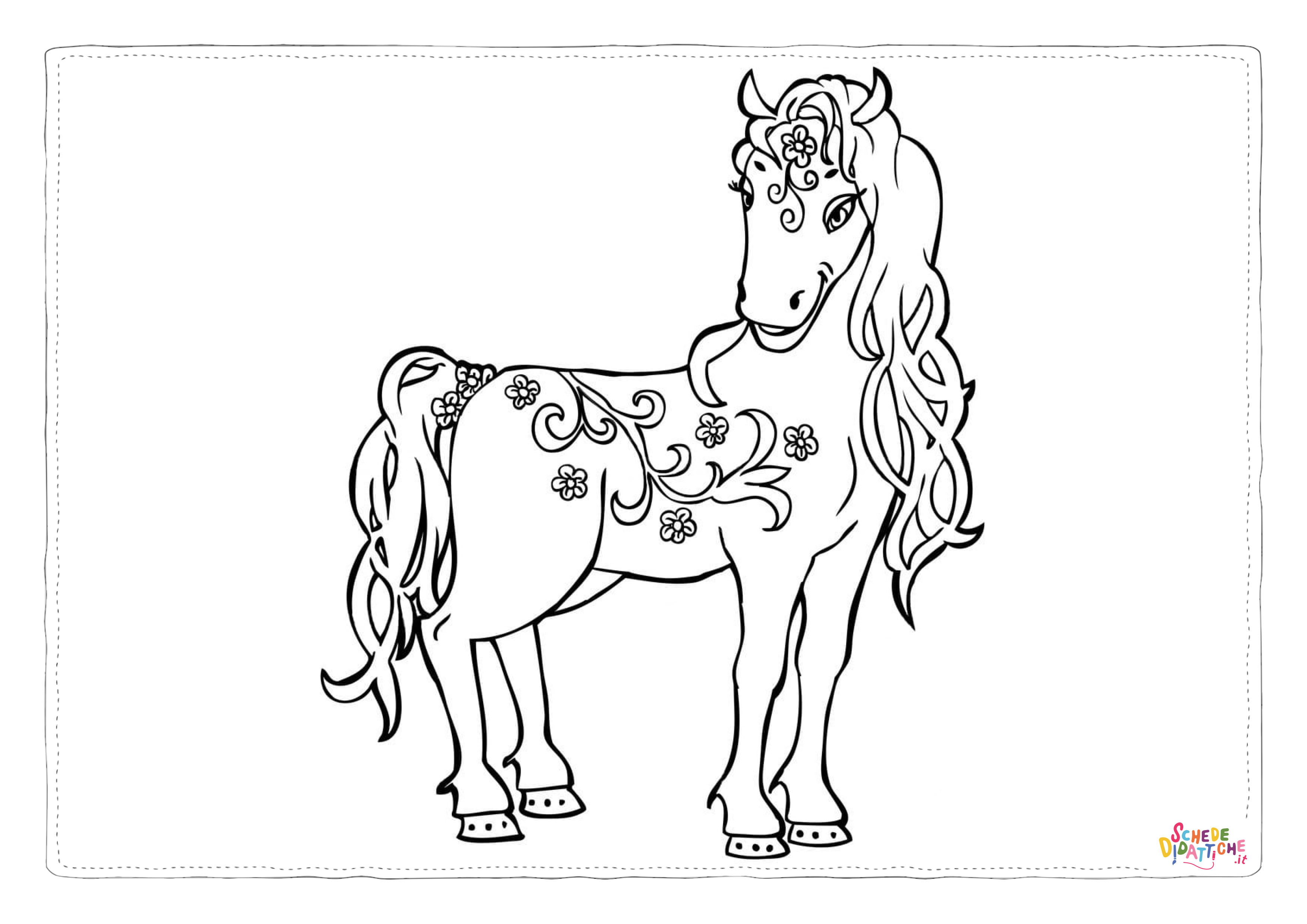 Disegno "Disegno di cavallo da stampare e colorare 136" Disegno di cavallo da stampare e colorare 136