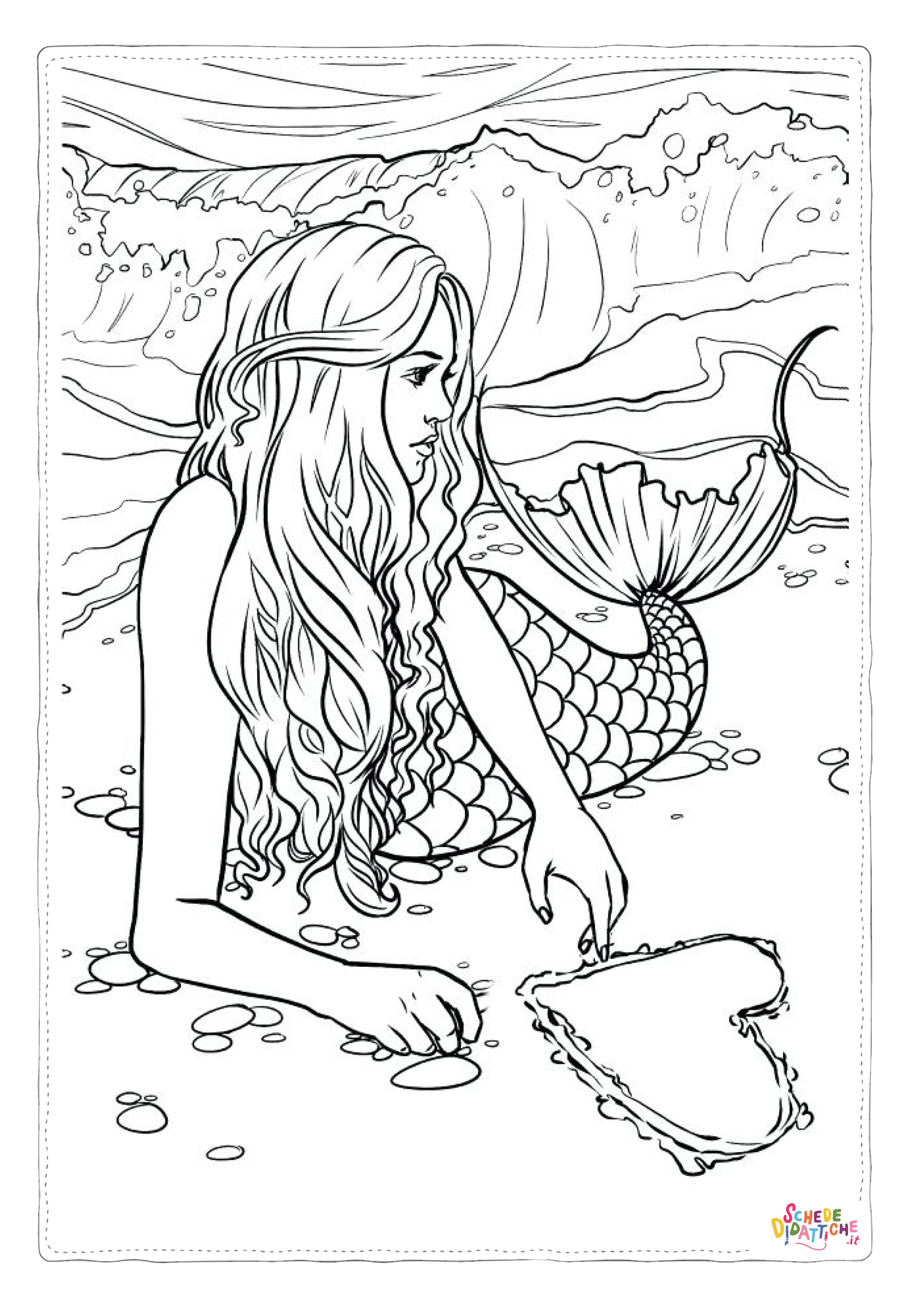 Disegno "Disegno di sirena da stampare e colorare 26" Disegno di sirena da stampare e colorare 26