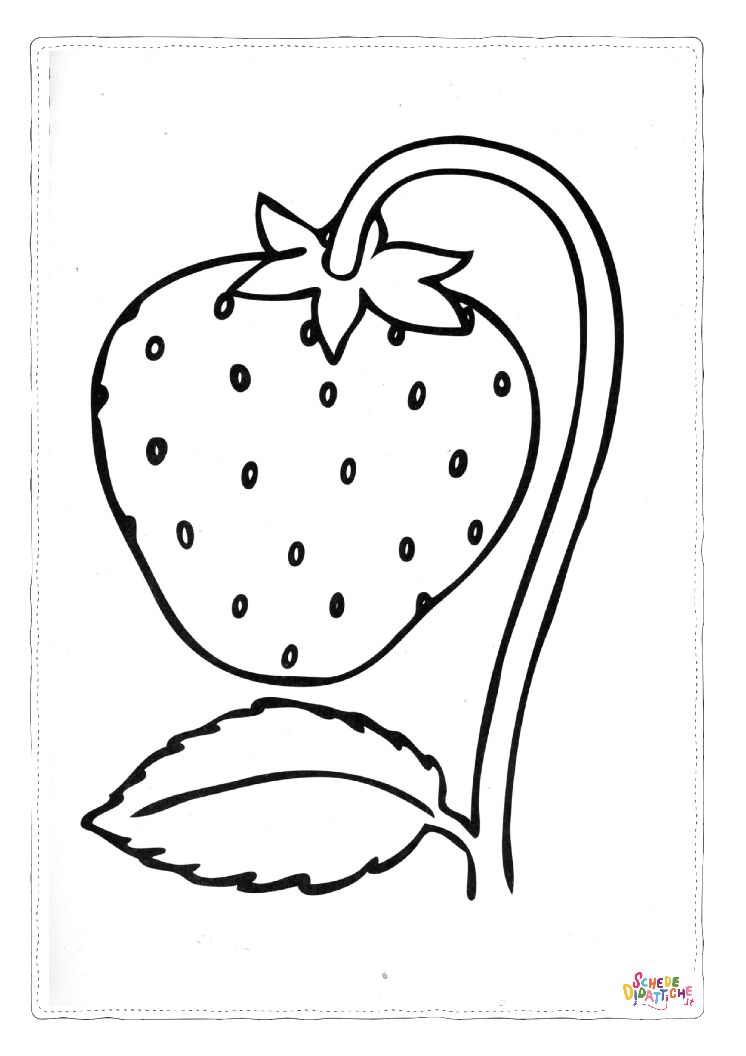 Disegno "Disegno di fragola da stampare e colorare 19" Disegno di fragola da stampare e colorare 19