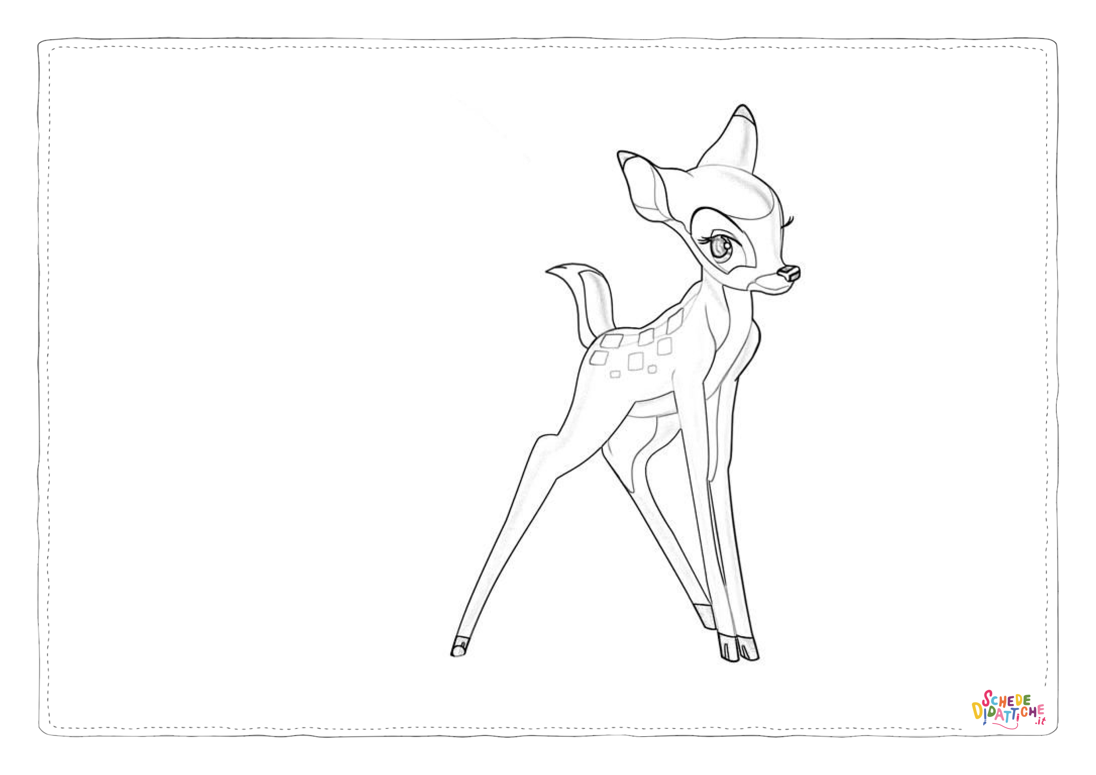 Disegno di Bambi da stampare e colorare 51