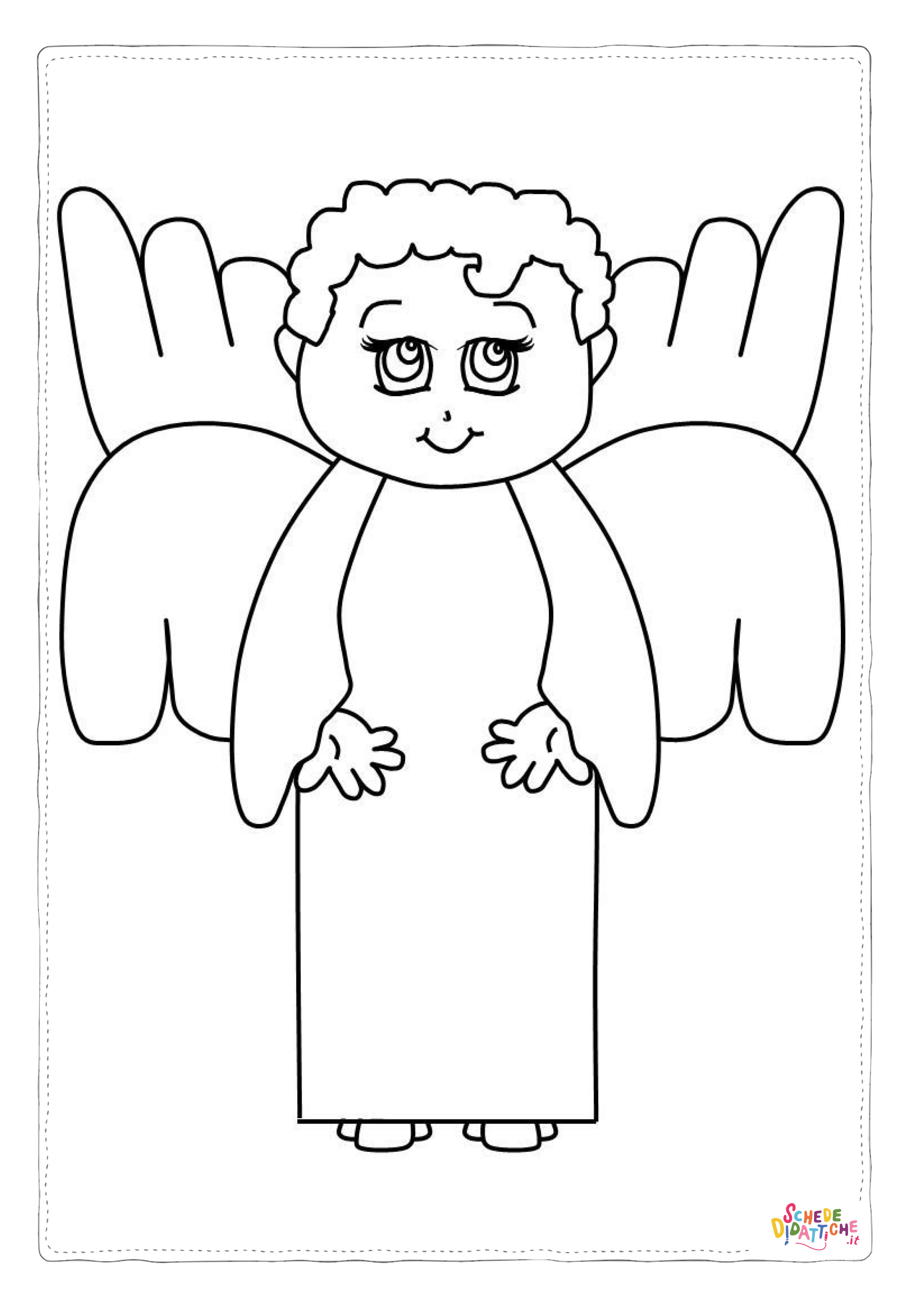 Disegno "Disegno di angelo da stampare e colorare 67" Disegno di angelo da stampare e colorare 67