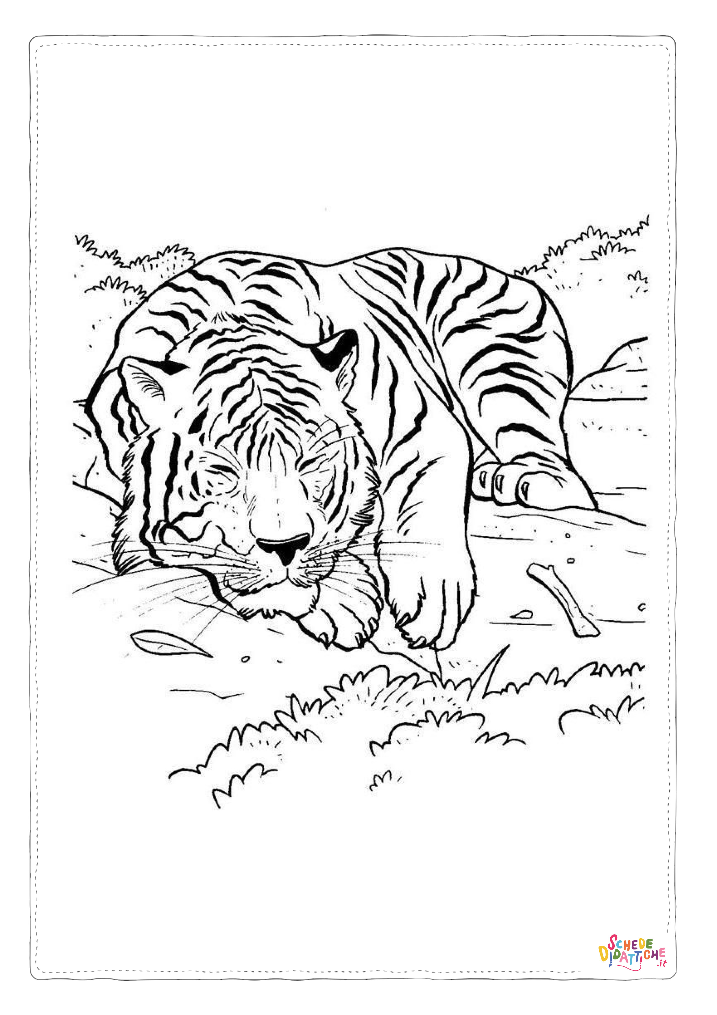 Disegno "Disegno di tigre da stampare e colorare 59" Disegno di tigre da stampare e colorare 59