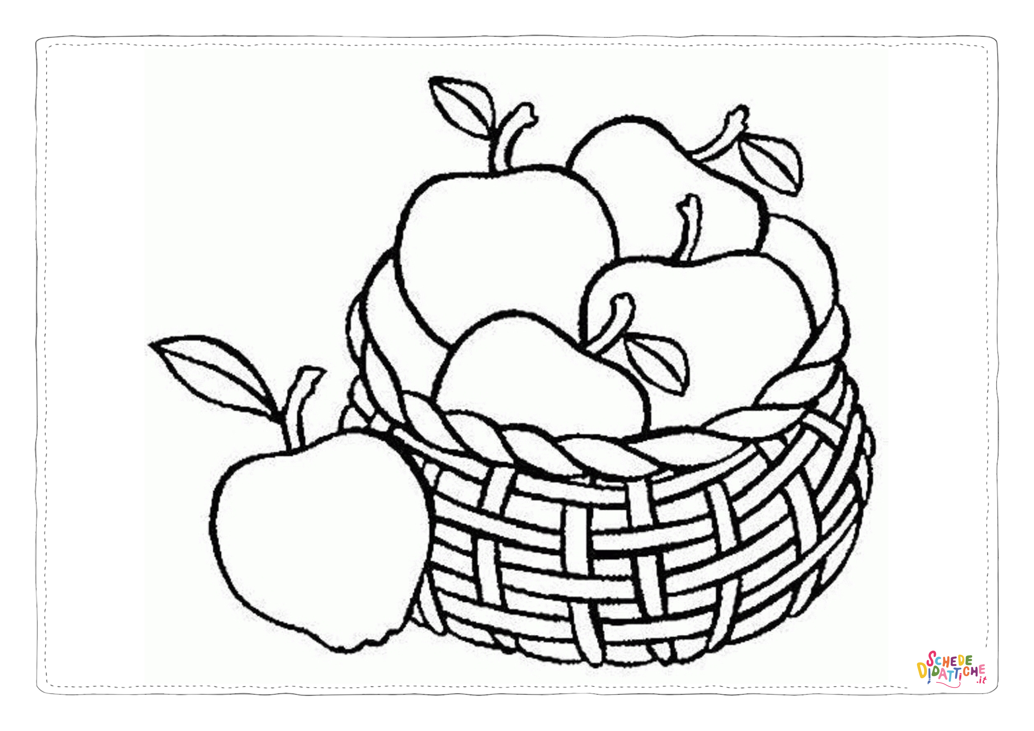 Disegno "Disegno di mela da stampare e colorare 27" Disegno di mela da stampare e colorare 27