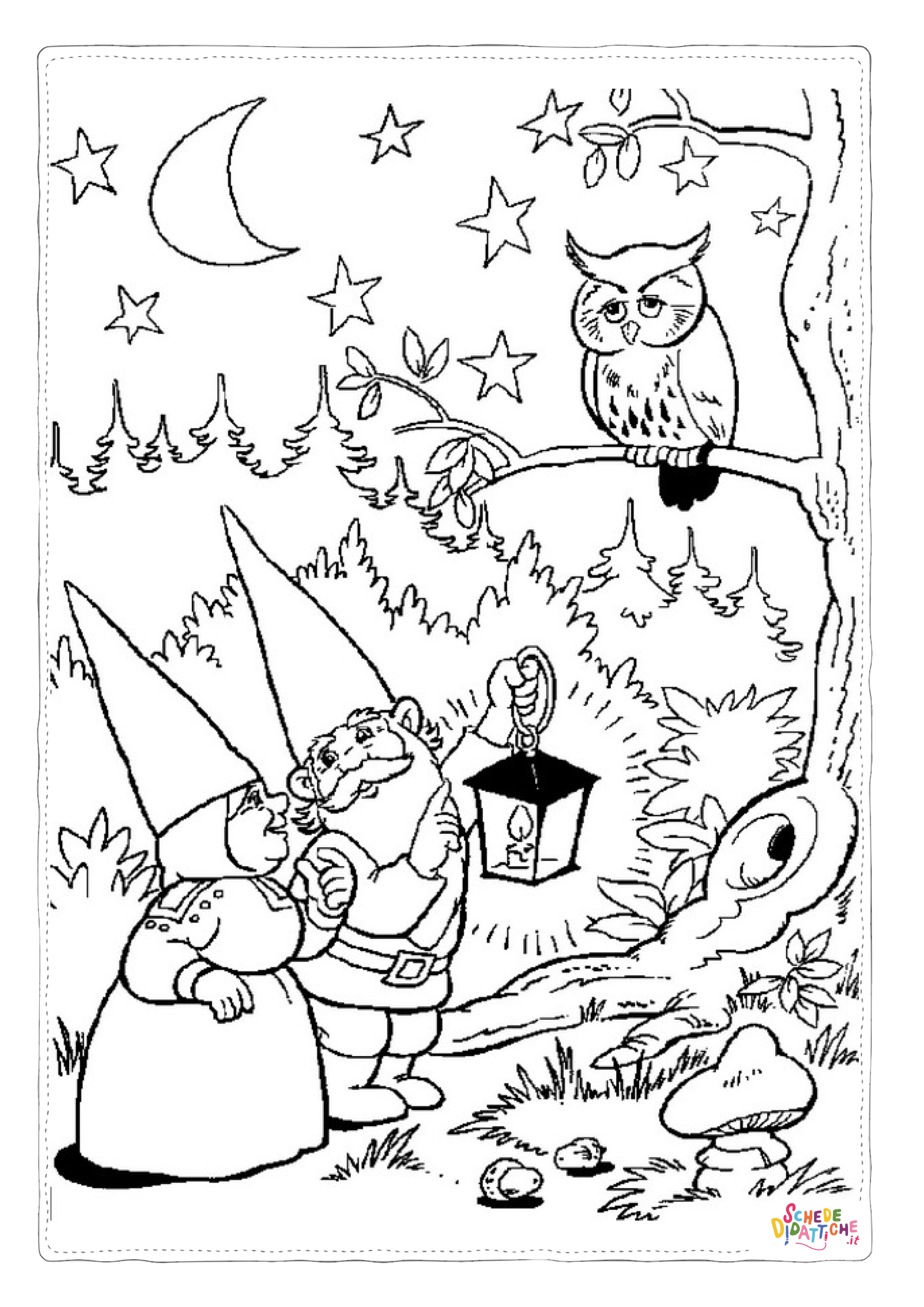 Disegno "Disegno di gnomo e folletto da stampare e colorare 20" Disegno di gnomo e folletto da stampare e colorare 20