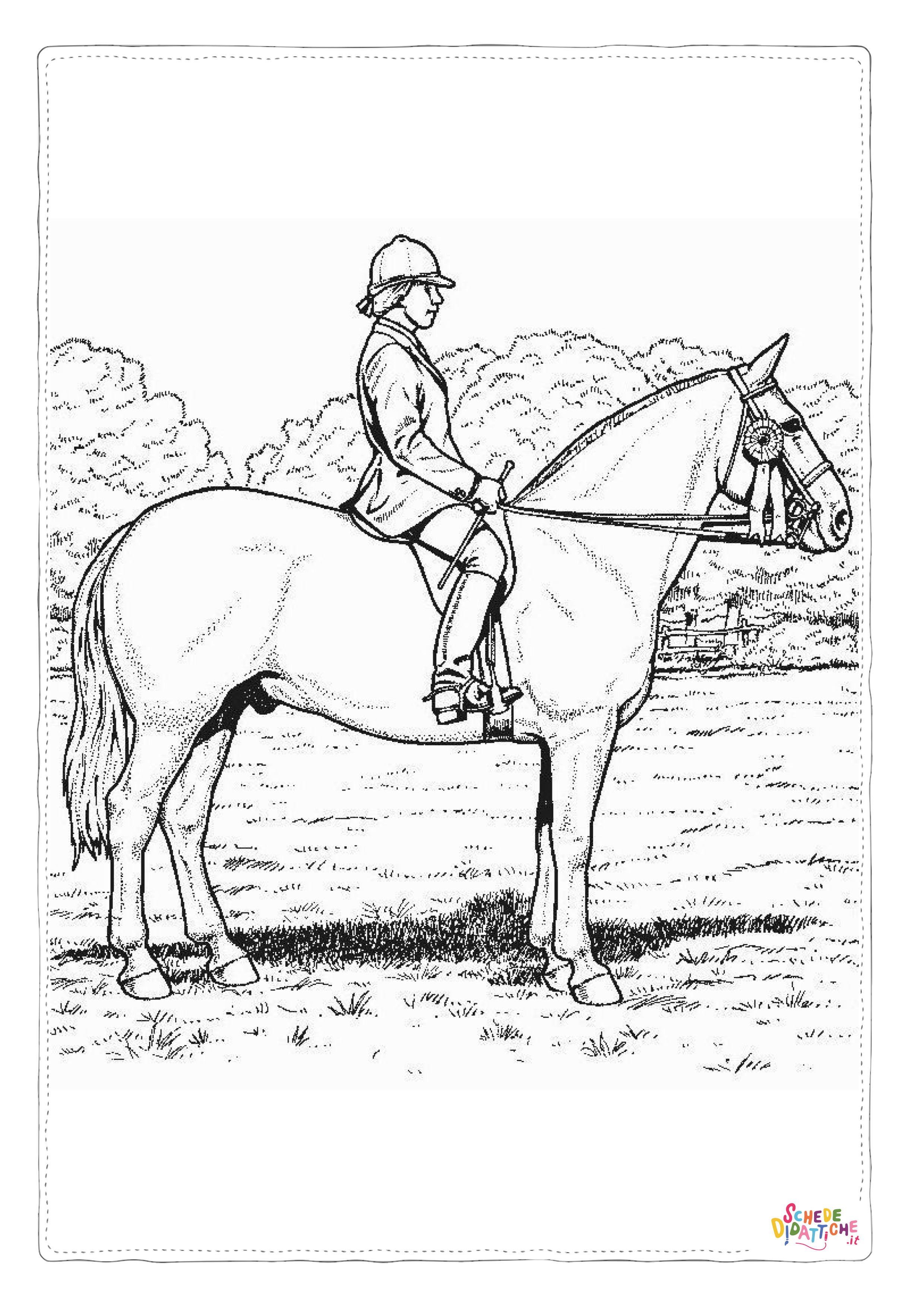 Disegno "Disegno di equitazione da stampare e colorare 3" Disegno di equitazione da stampare e colorare 3