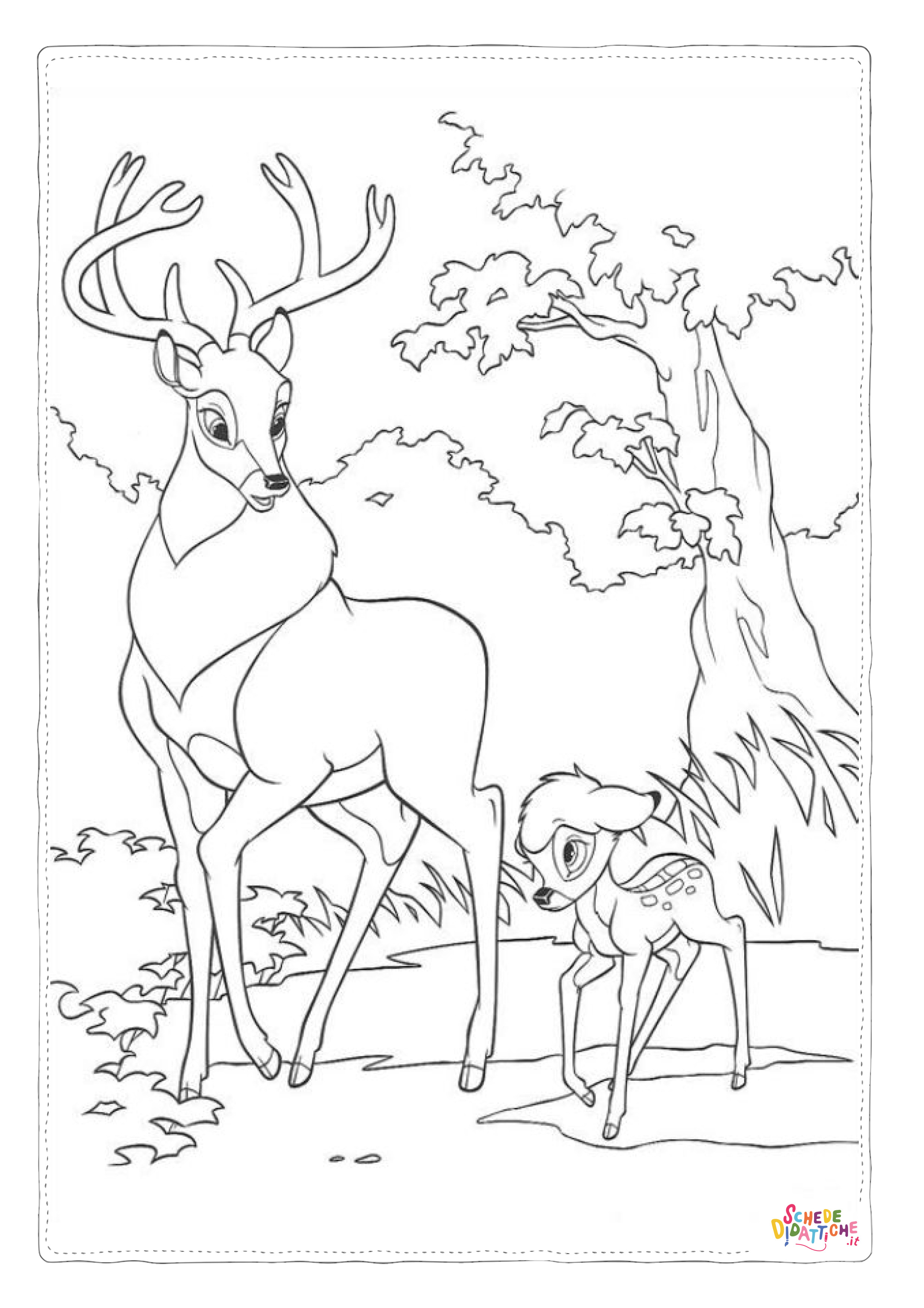 Disegno di Bambi da stampare e colorare 50