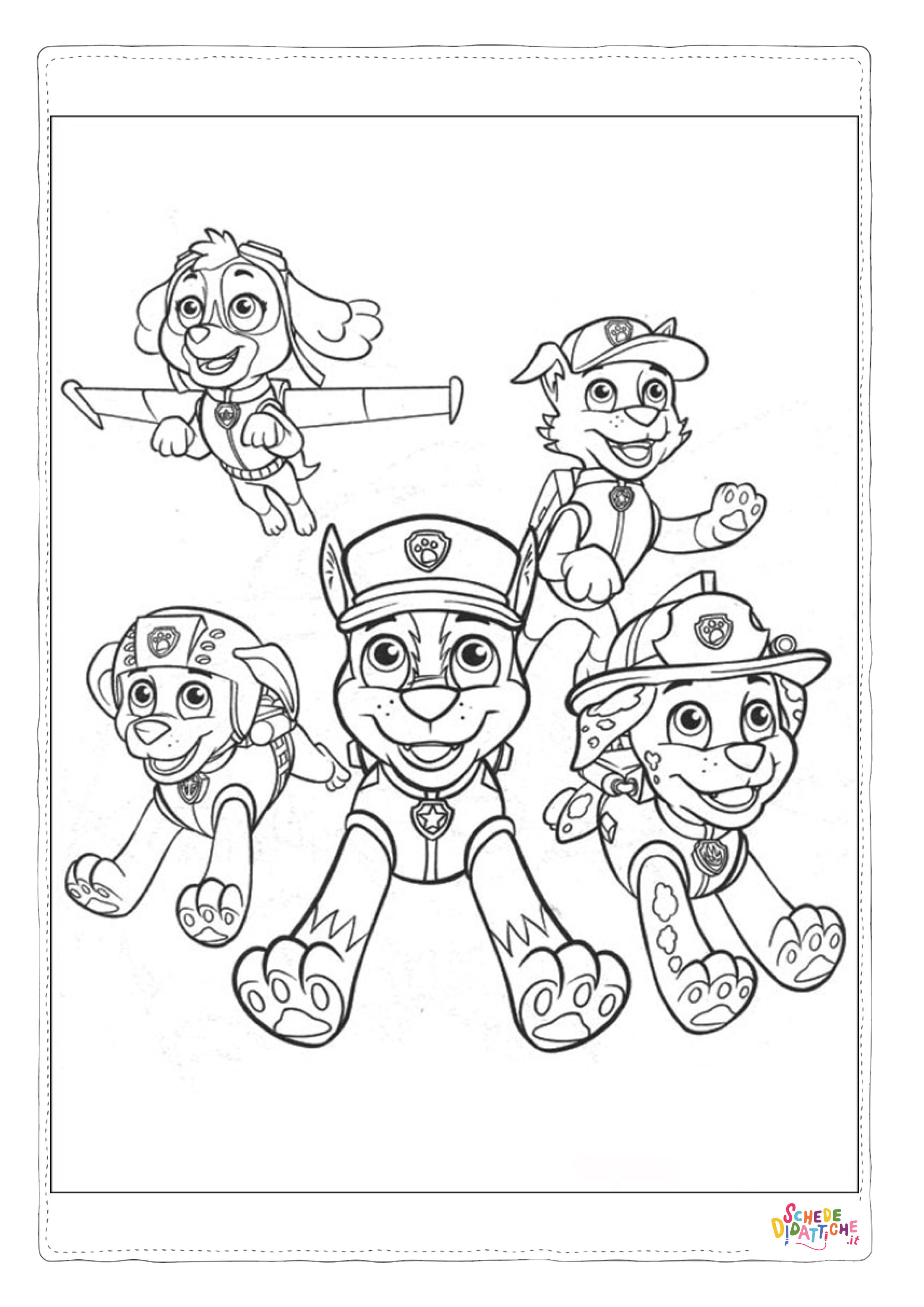 Disegno "Disegno di Paw Patrol - Cane pompiere da stampare e colorare 45" Disegno di Paw Patrol - Cane pompiere da stampare e colorare 45