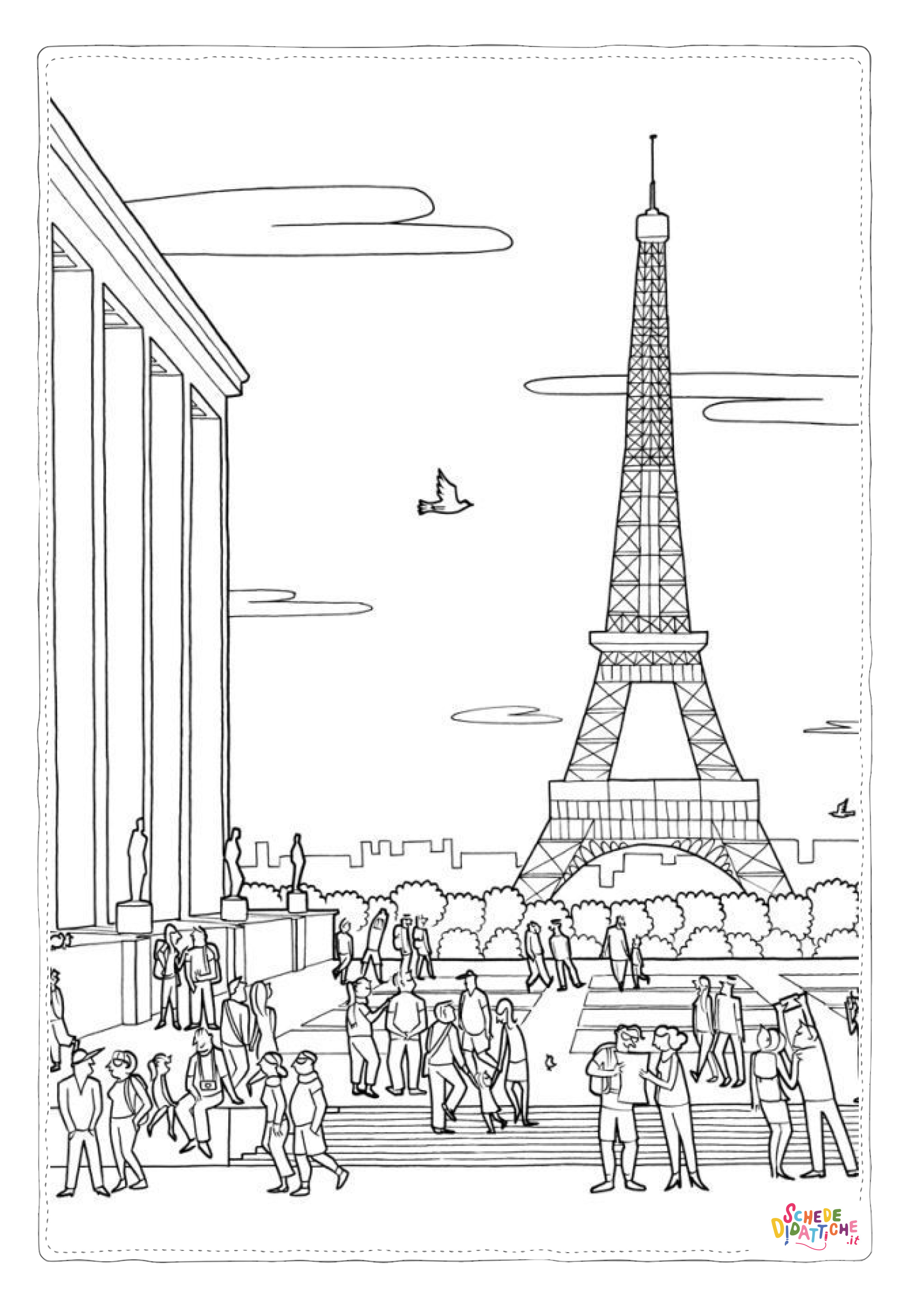 Disegno di monumento famoso da stampare e colorare 49