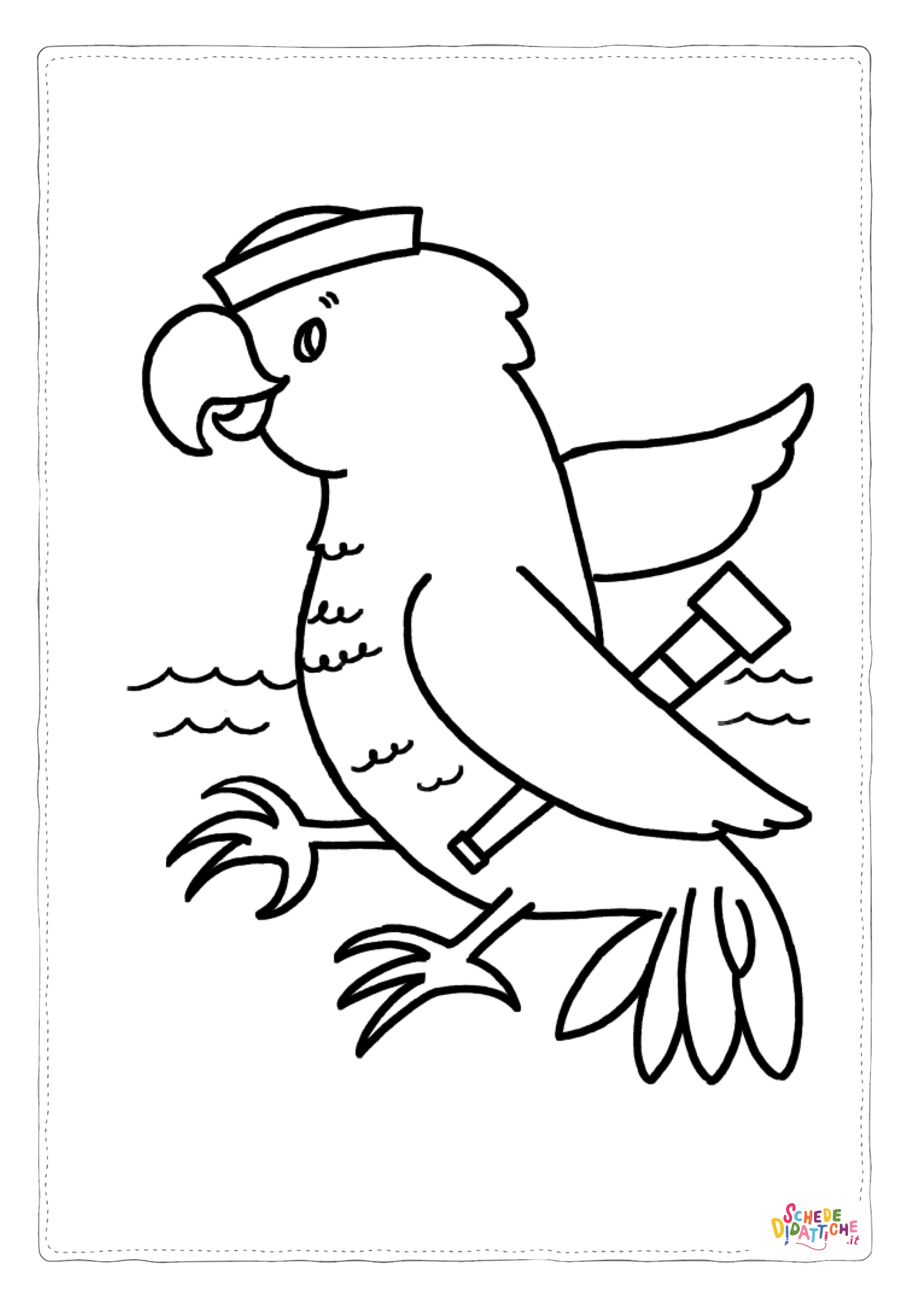 Disegno "Disegno di pappagallo da stampare e colorare 33" Disegno di pappagallo da stampare e colorare 33