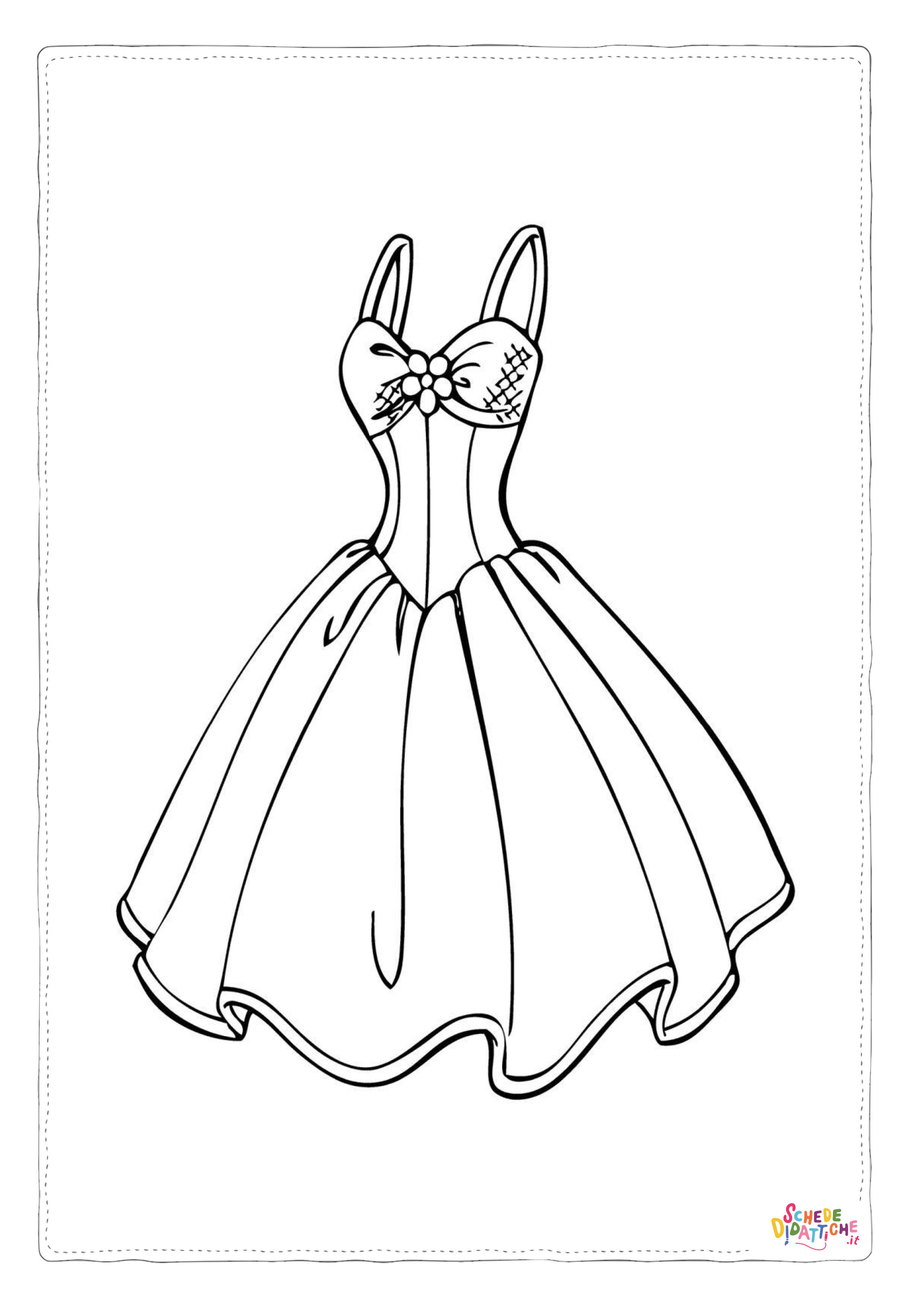 Disegno di vestito da donna da stampare e colorare 17