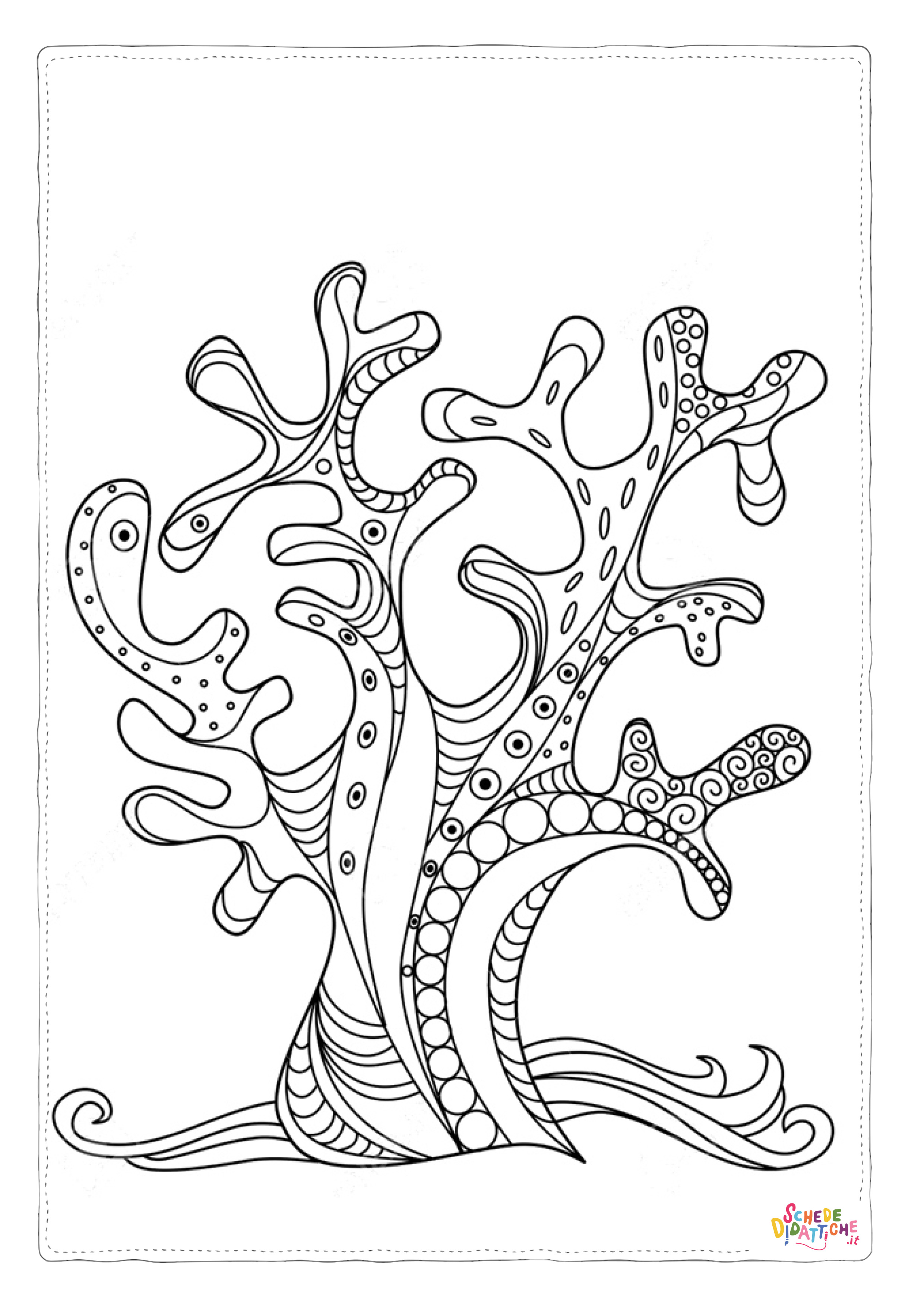 Disegno "Disegno di corallo da stampare e colorare 4" Disegno di corallo da stampare e colorare 4