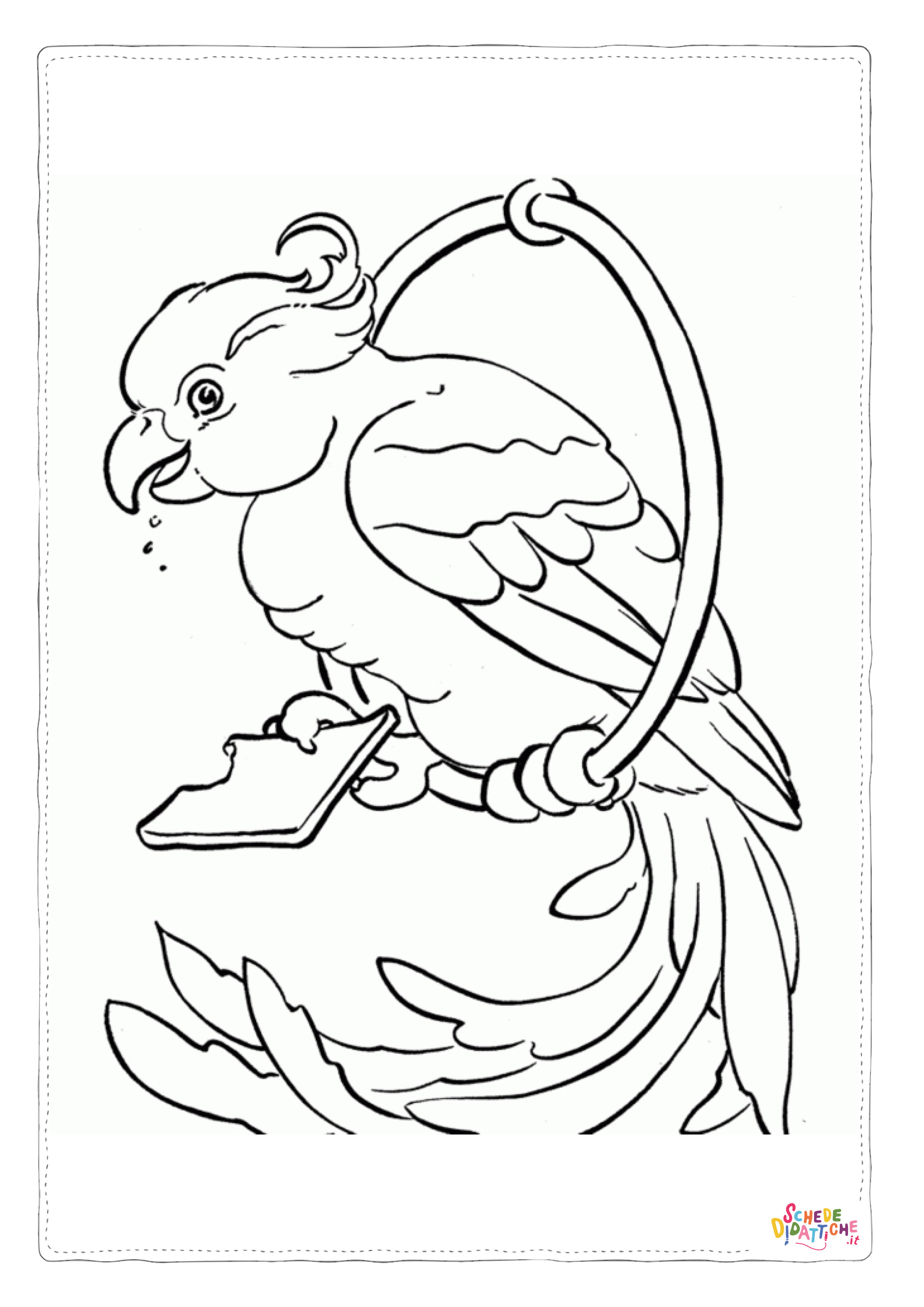 Disegno "Disegno di pappagallo da stampare e colorare 7" Disegno di pappagallo da stampare e colorare 7