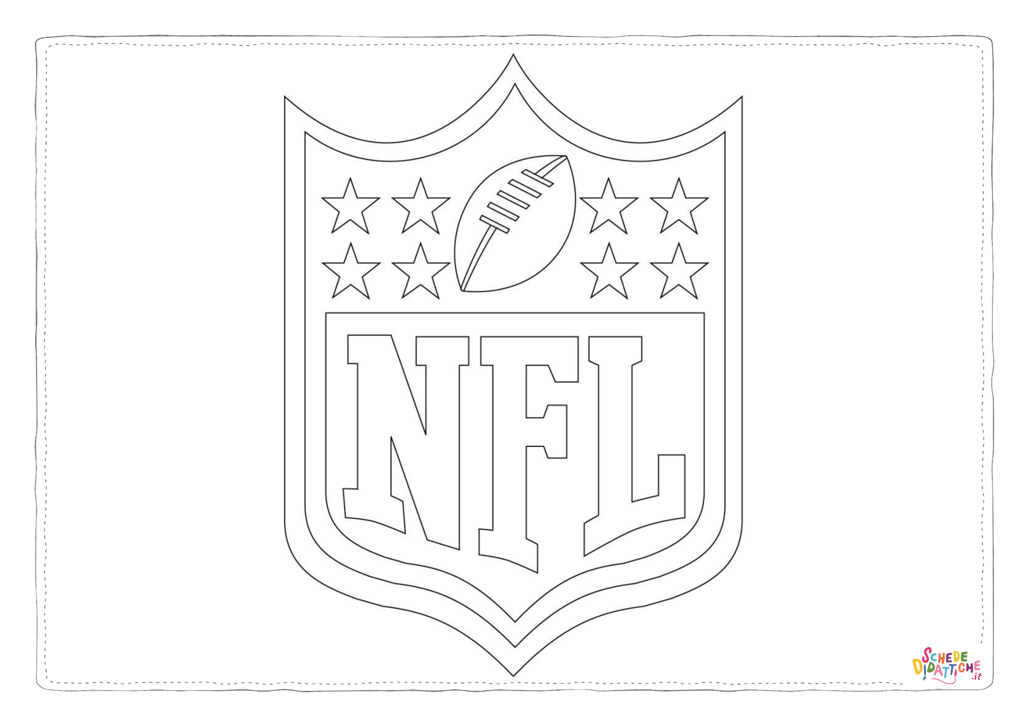 Disegno "Disegno di football americano da stampare e colorare 50" Disegno di football americano da stampare e colorare 50
