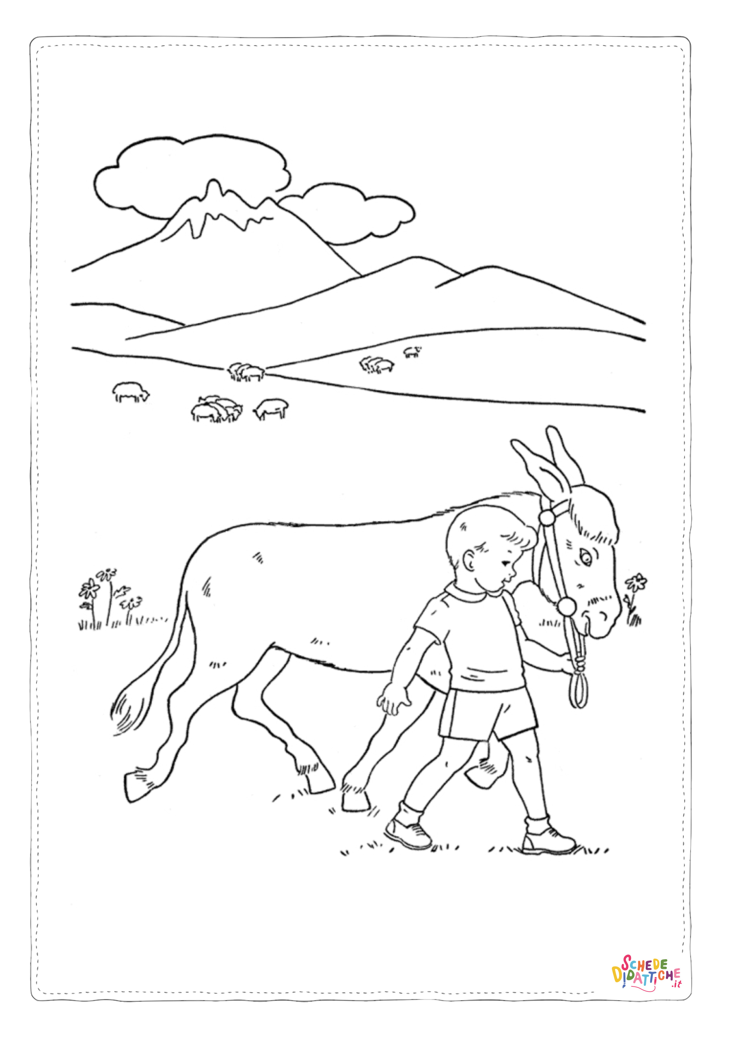 Disegno "Disegno di asino da stampare e colorare 27" Disegno di asino da stampare e colorare 27