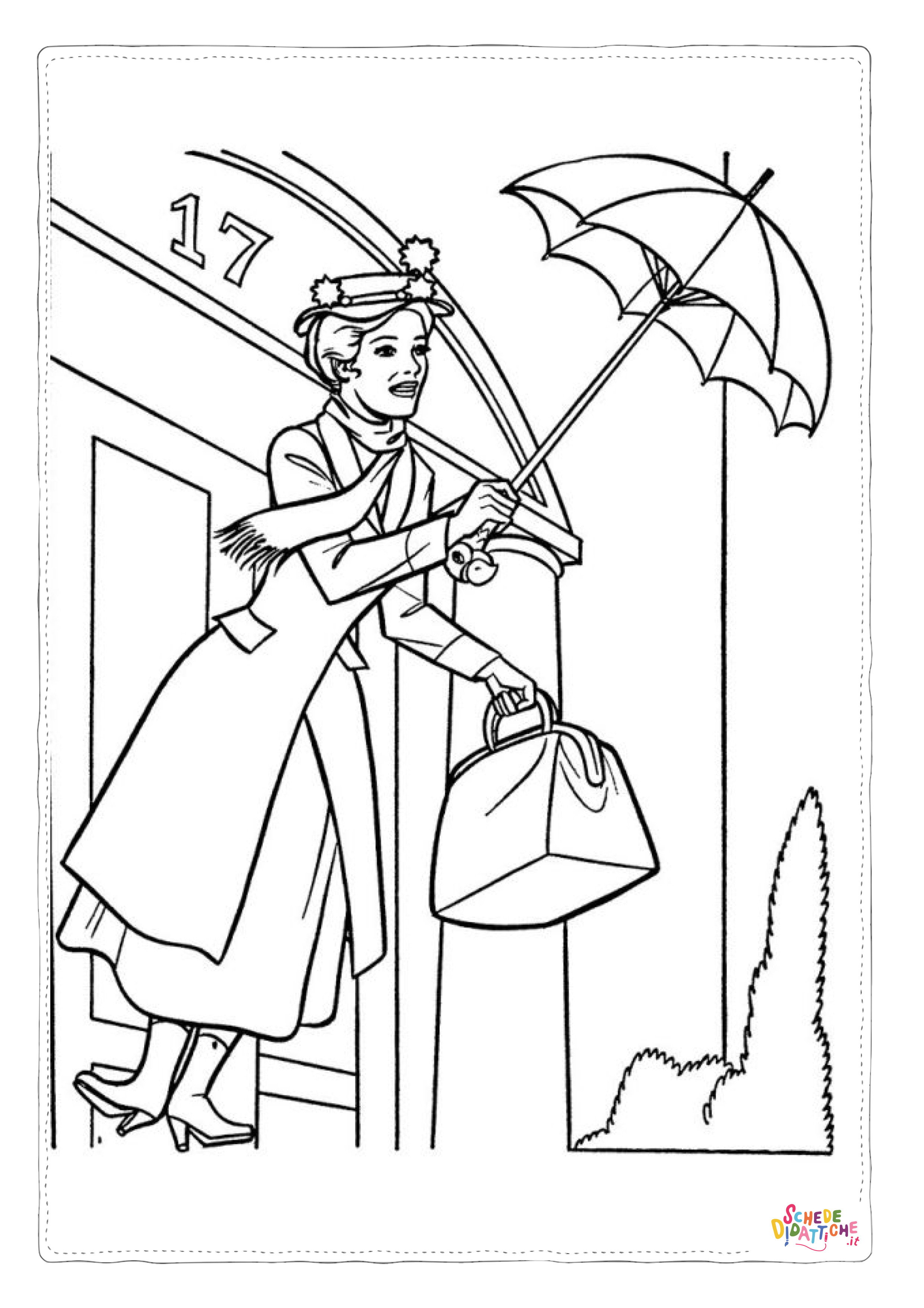 Disegno "Disegno di Mary Poppins da stampare e colorare 12" Disegno di Mary Poppins da stampare e colorare 12