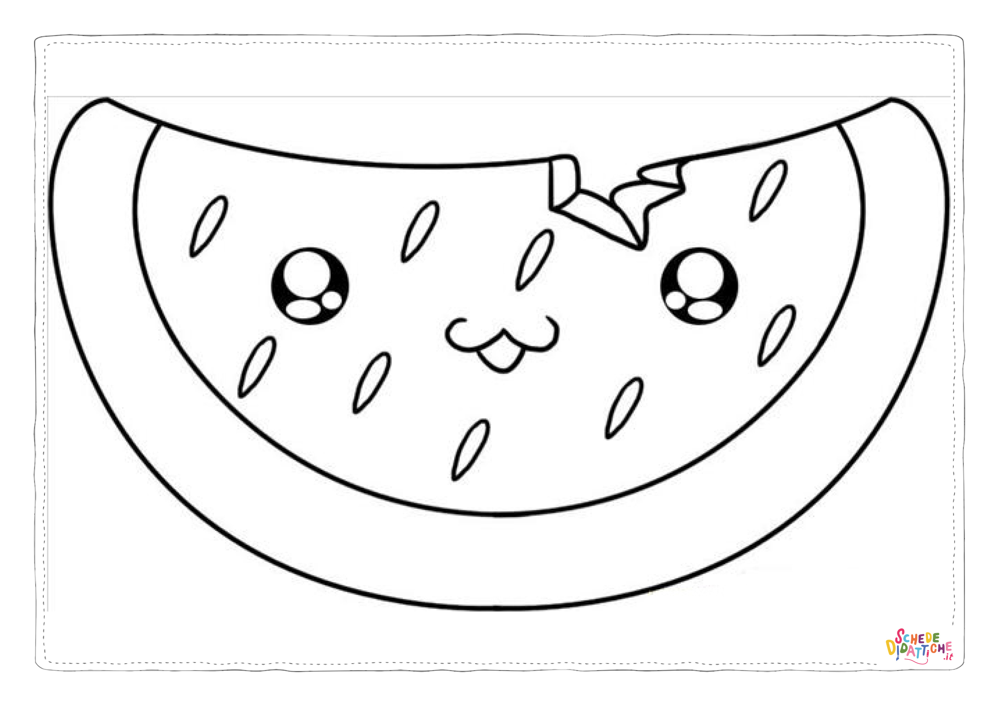 Disegno "Disegno di anguria da stampare e colorare 17" Disegno di anguria da stampare e colorare 17