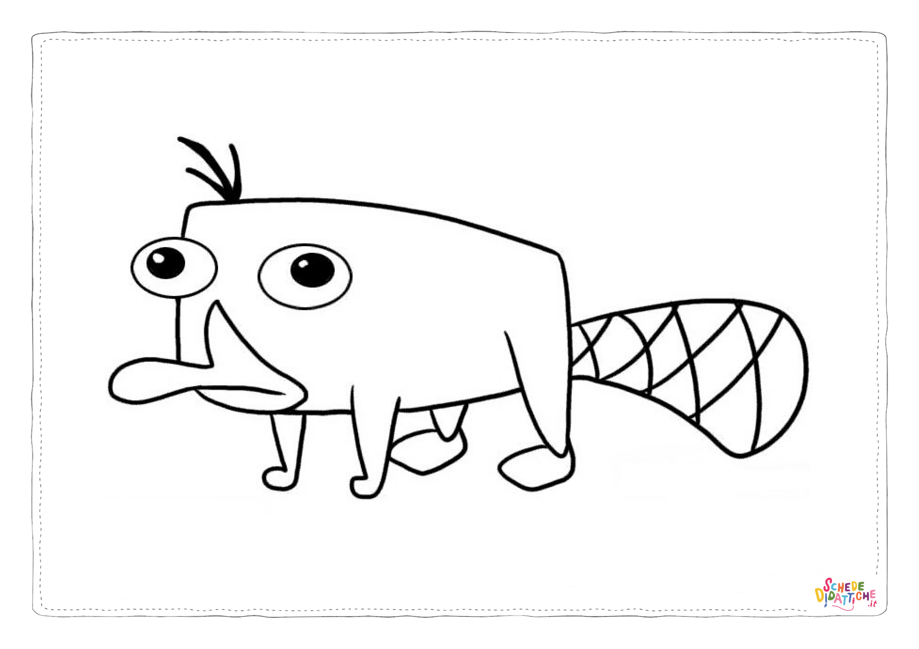 Disegno "Disegno di ornitorinco da stampare e colorare 3" Disegno di ornitorinco da stampare e colorare 3