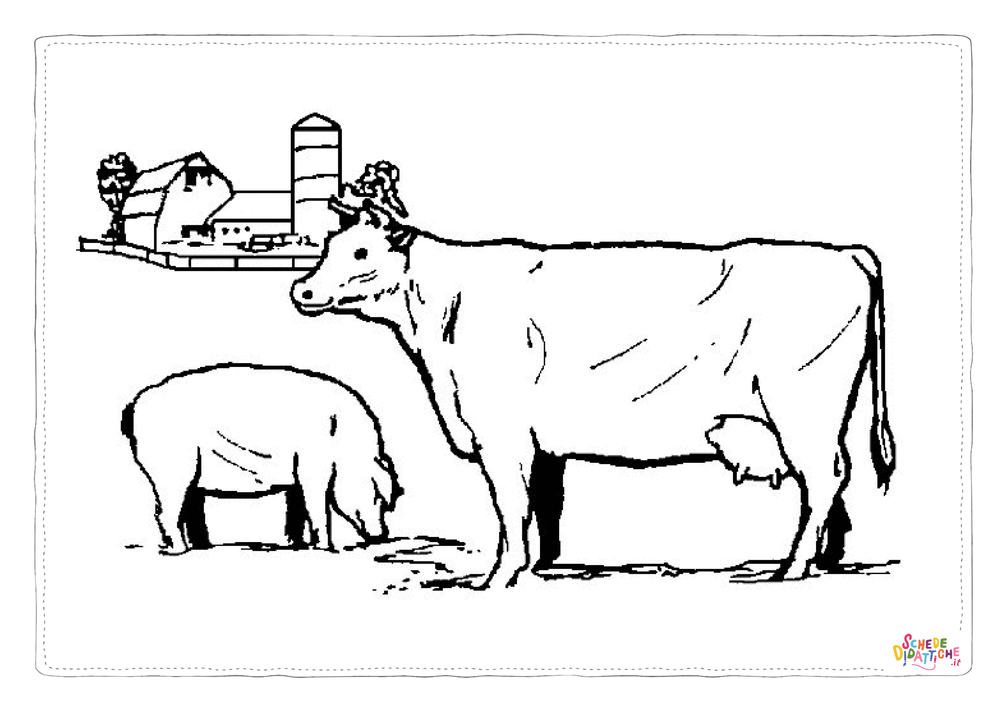 Disegno "Disegno di mucca da stampare e colorare 7" Disegno di mucca da stampare e colorare 7
