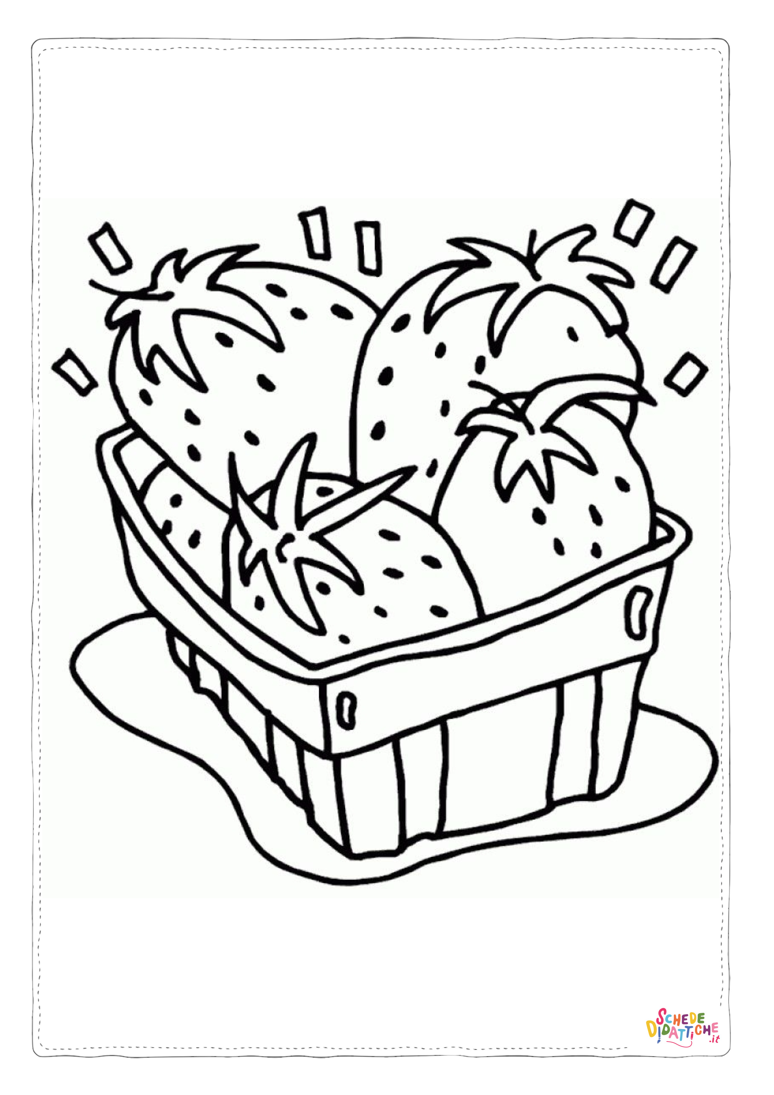 Disegno "Disegno di fragola da stampare e colorare 12" Disegno di fragola da stampare e colorare 12