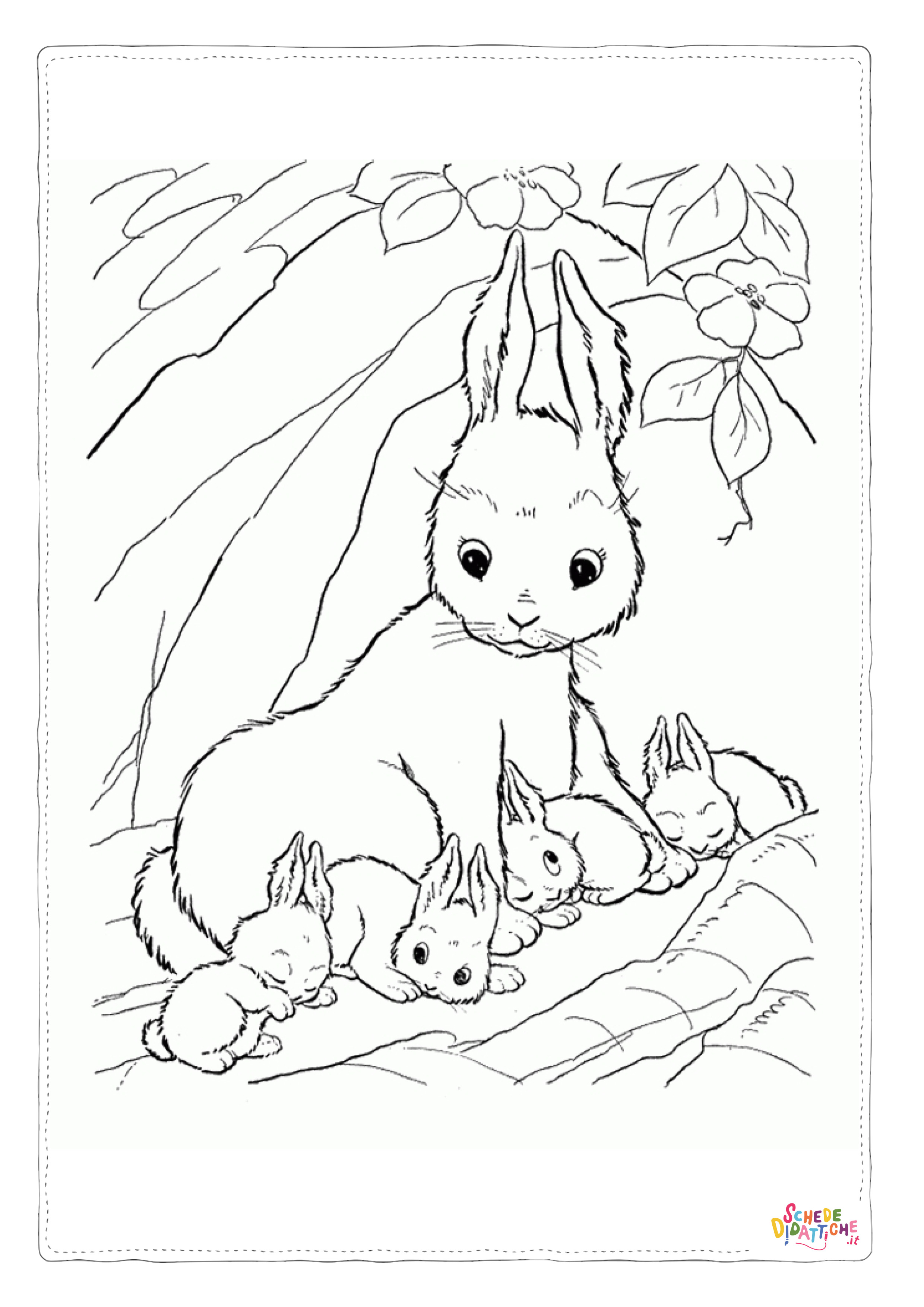 Disegno "Disegno di coniglio da stampare e colorare 106" Disegno di coniglio da stampare e colorare 106