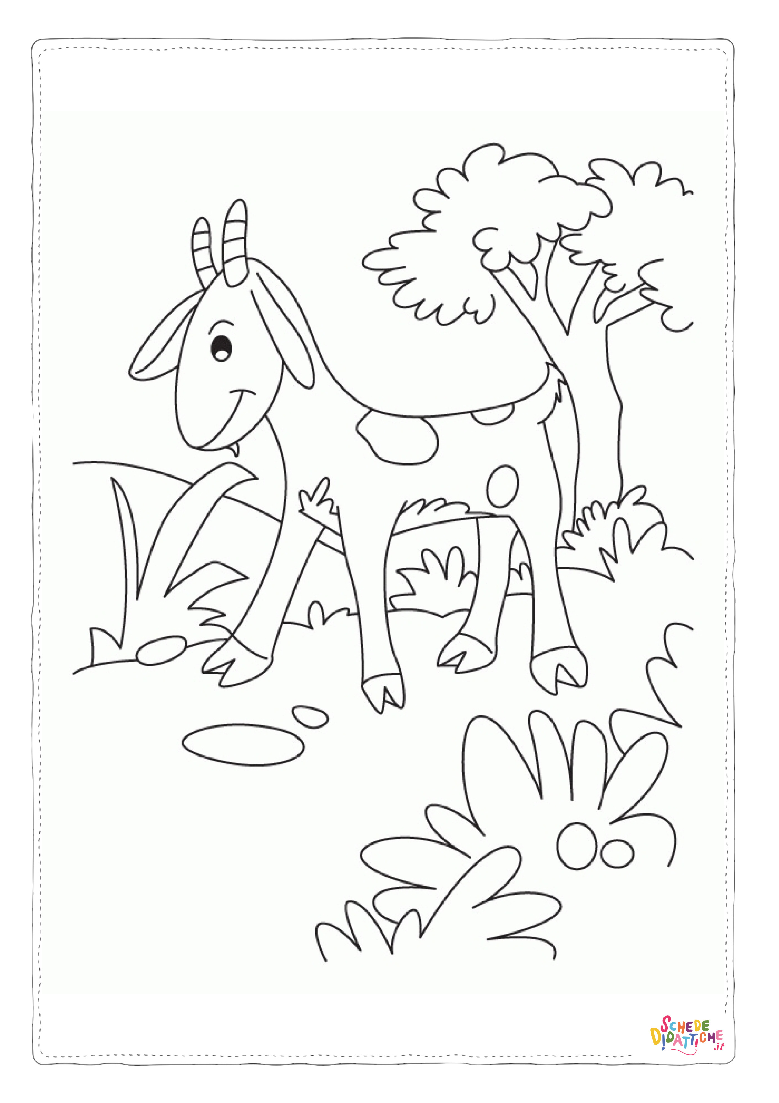 Disegno "Disegno di capra da stampare e colorare 6" Disegno di capra da stampare e colorare 6