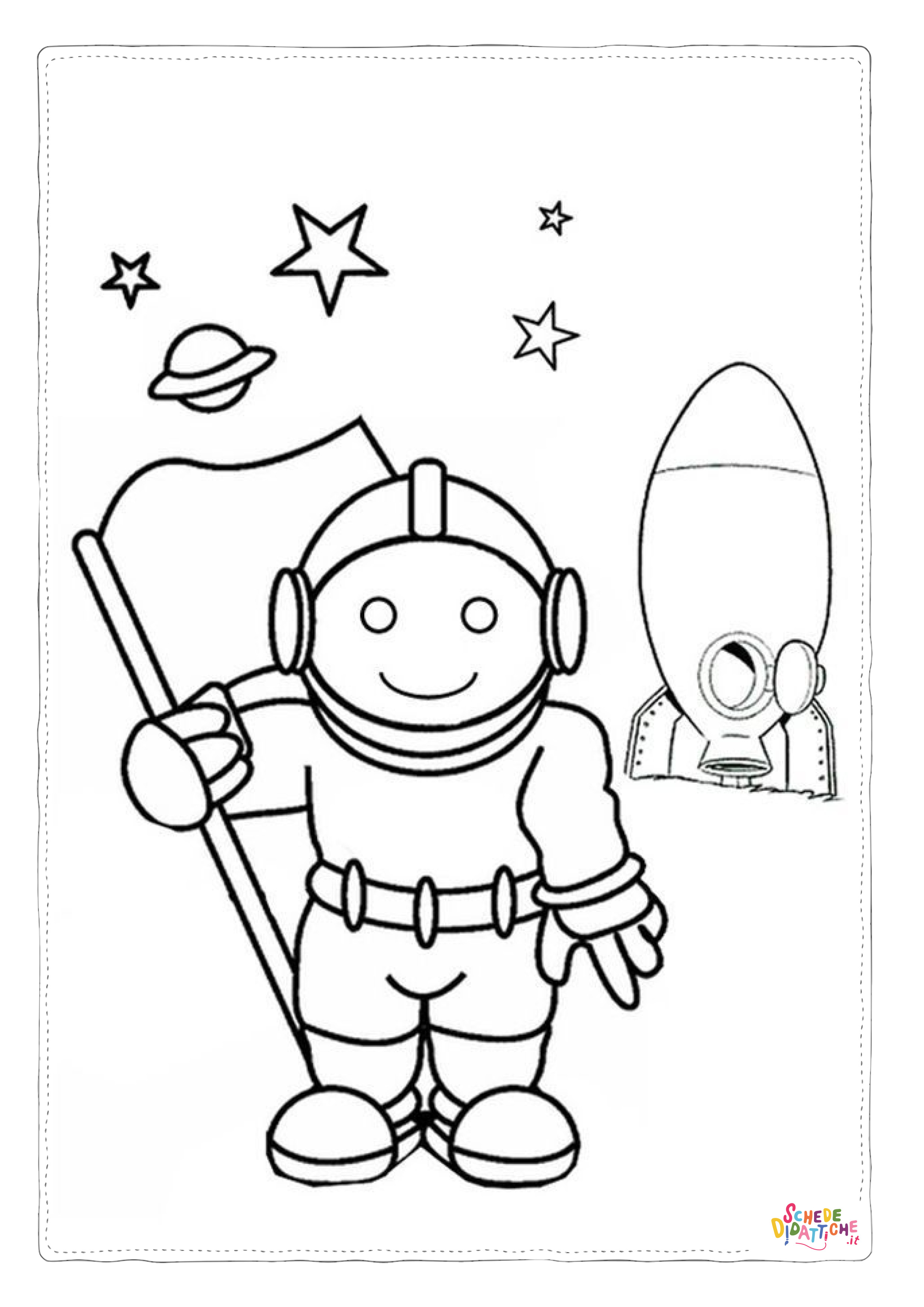Disegno "Disegno di astronauta da stampare e colorare 27" Disegno di astronauta da stampare e colorare 27
