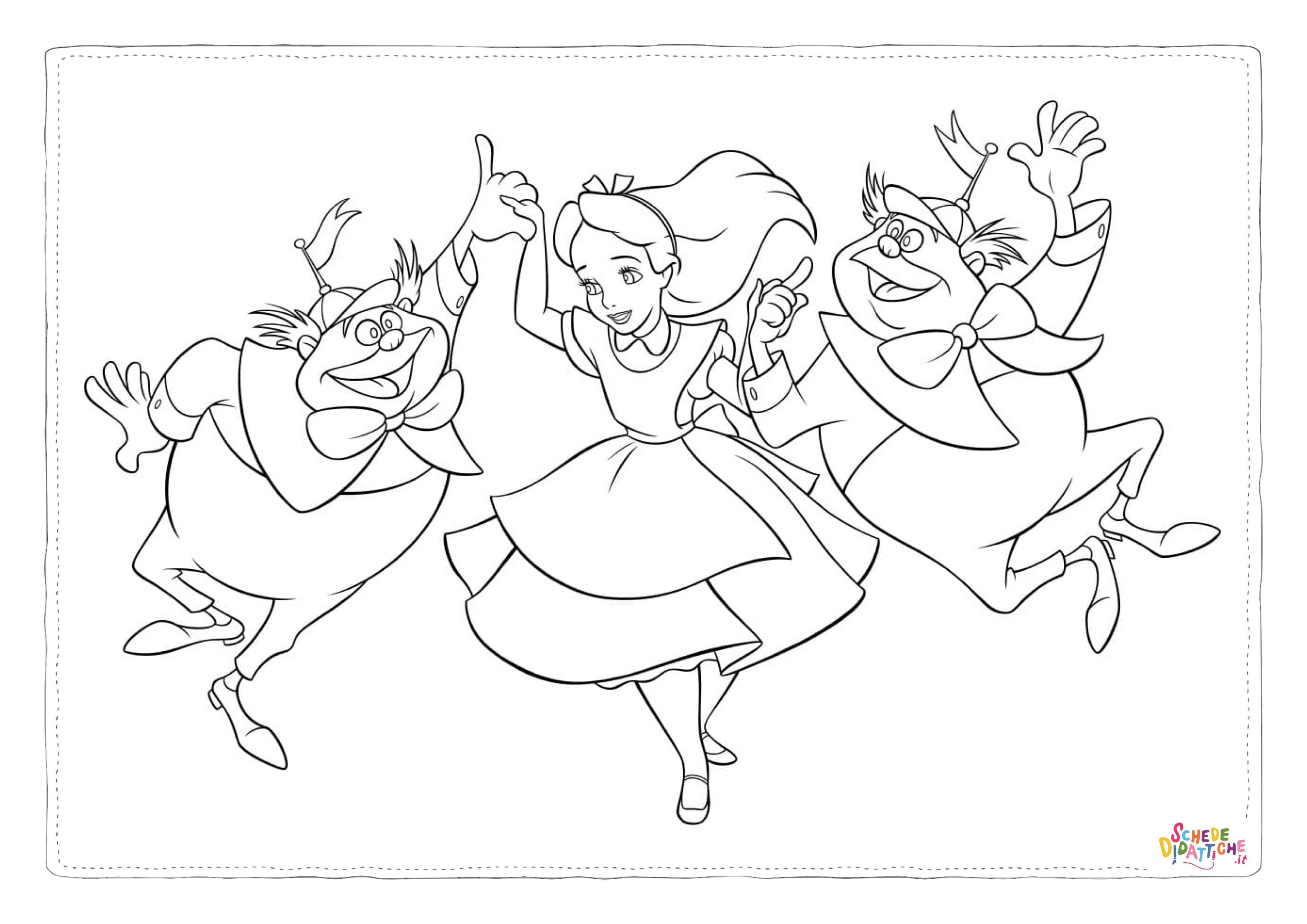 Disegno di Alice nel paese delle meraviglie da stampare e colorare 36