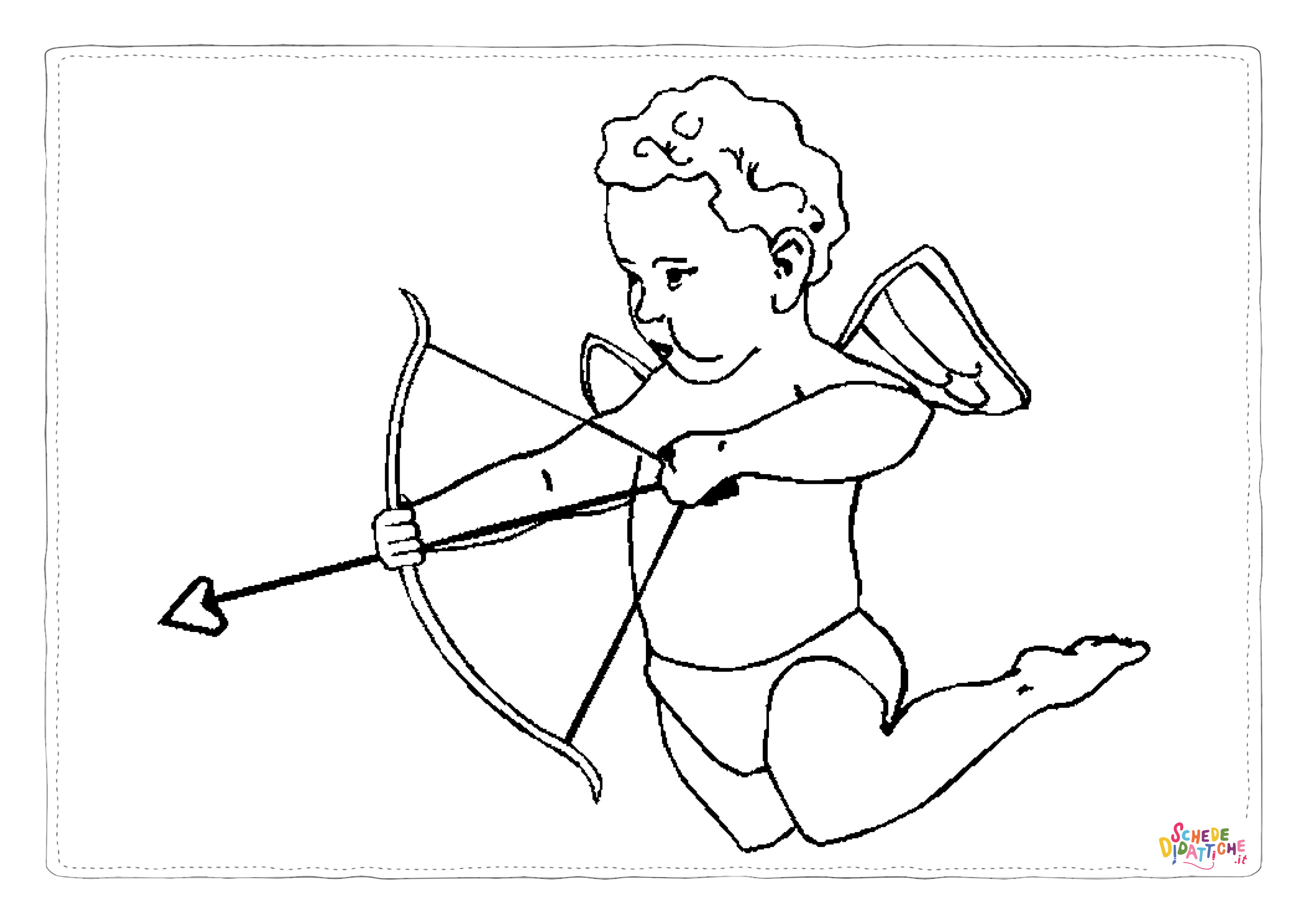 Disegno "Disegno di Cupido da stampare e colorare 2" Disegno di Cupido da stampare e colorare 2