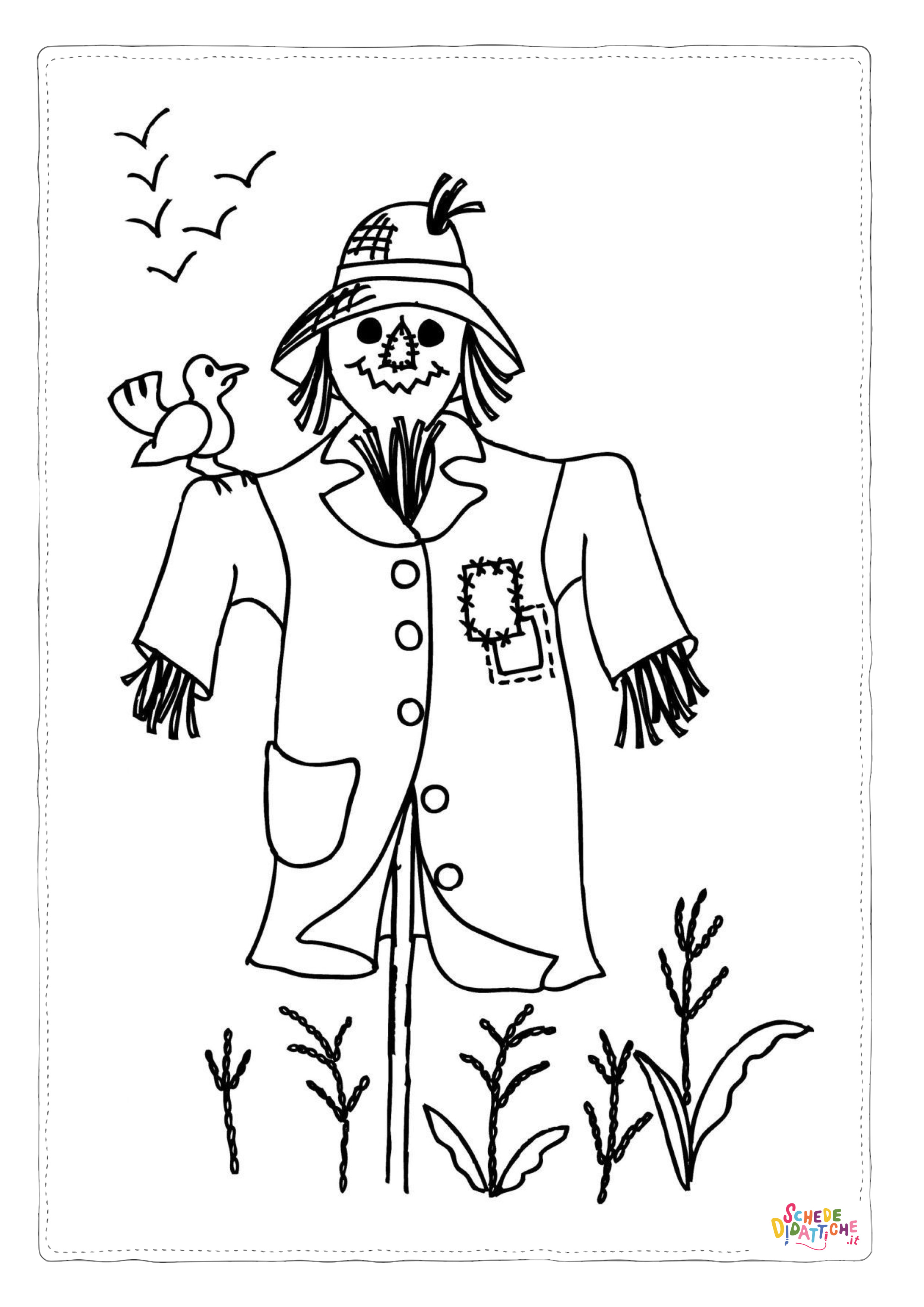 Disegno "Disegno di spaventapasseri da stampare e colorare 27" Disegno di spaventapasseri da stampare e colorare 27