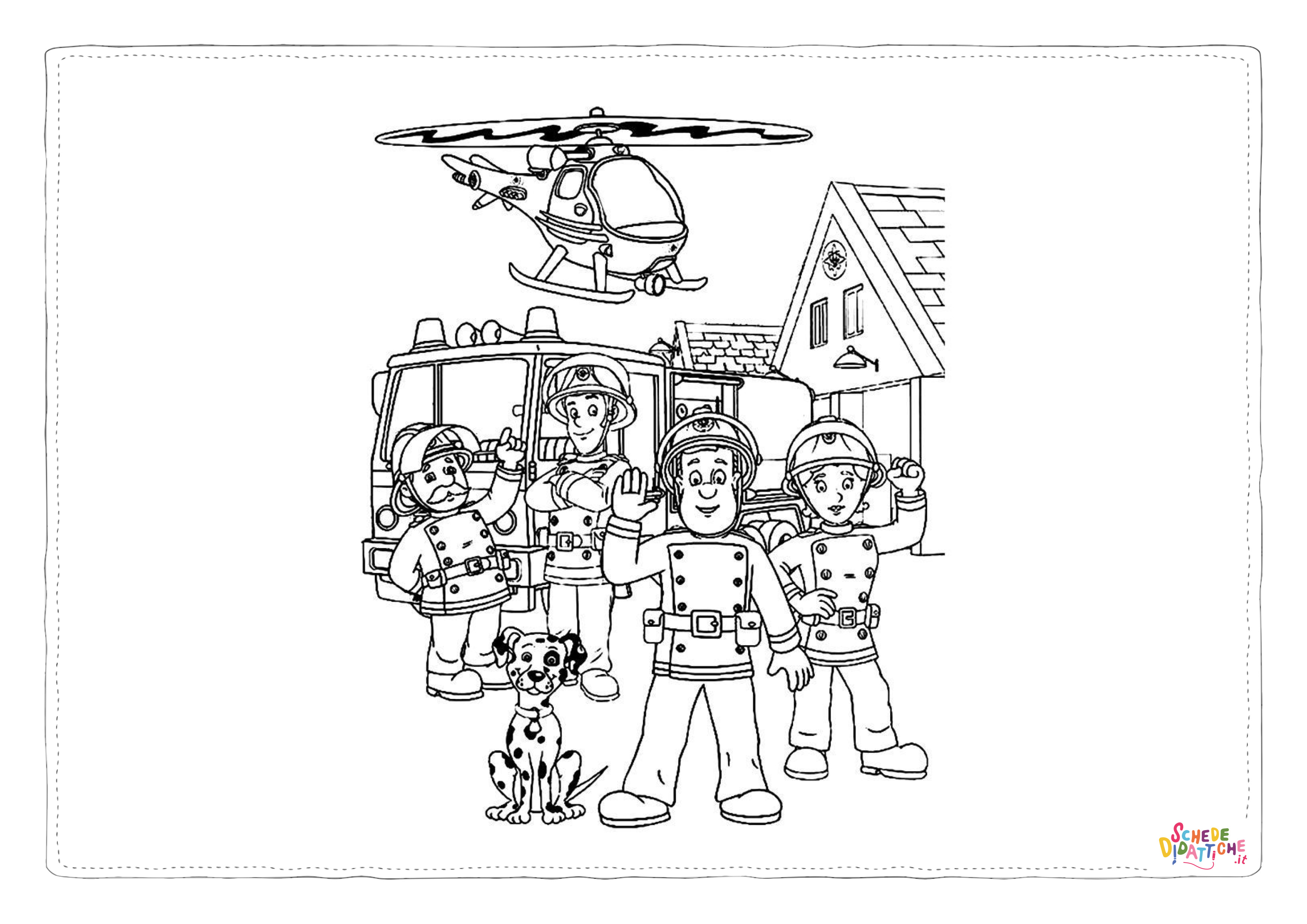 Disegno "Disegno di pompiere da stampare e colorare 74" Disegno di pompiere da stampare e colorare 74