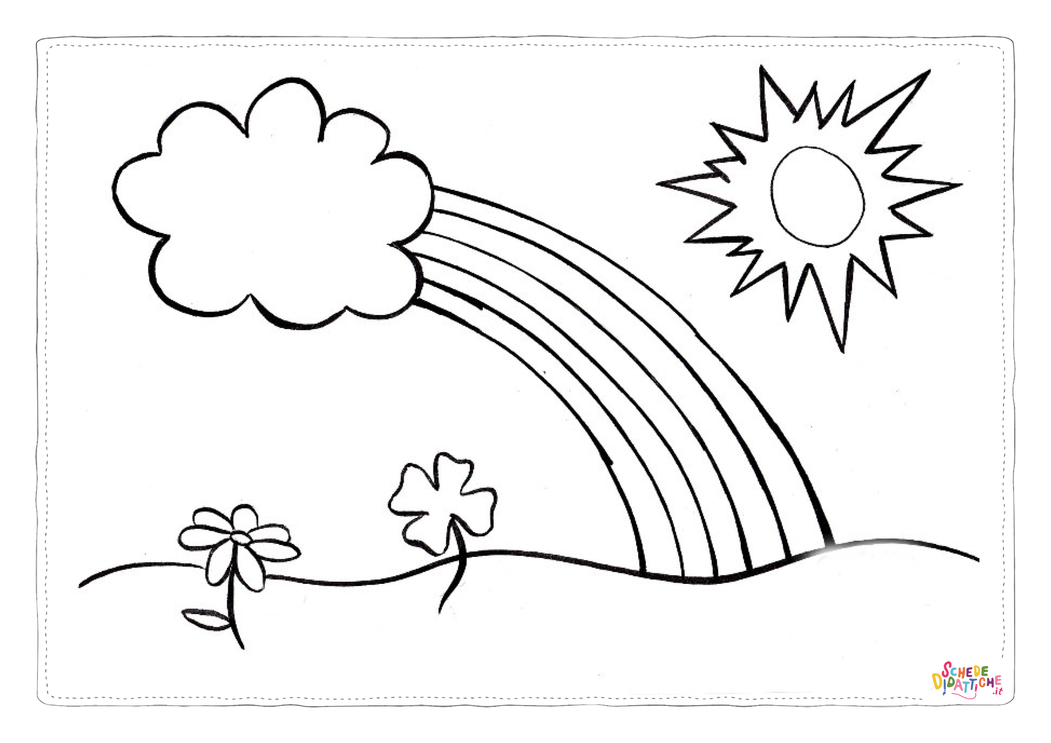 Disegno "Disegno di arcobaleno da stampare e colorare 5" Disegno di arcobaleno da stampare e colorare 5