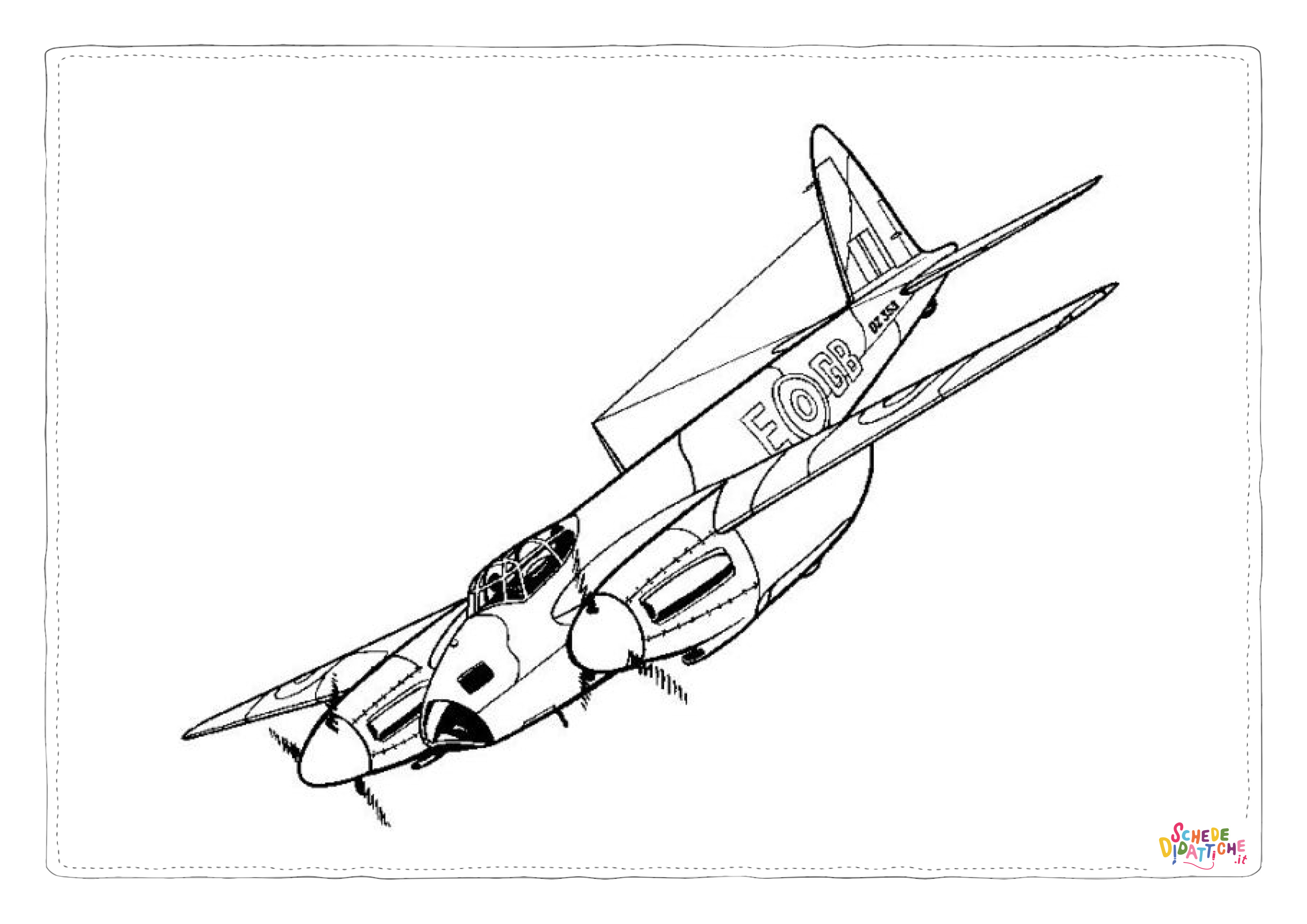 Disegno "Disegno di aereo militare da stampare e colorare 39" Disegno di aereo militare da stampare e colorare 39
