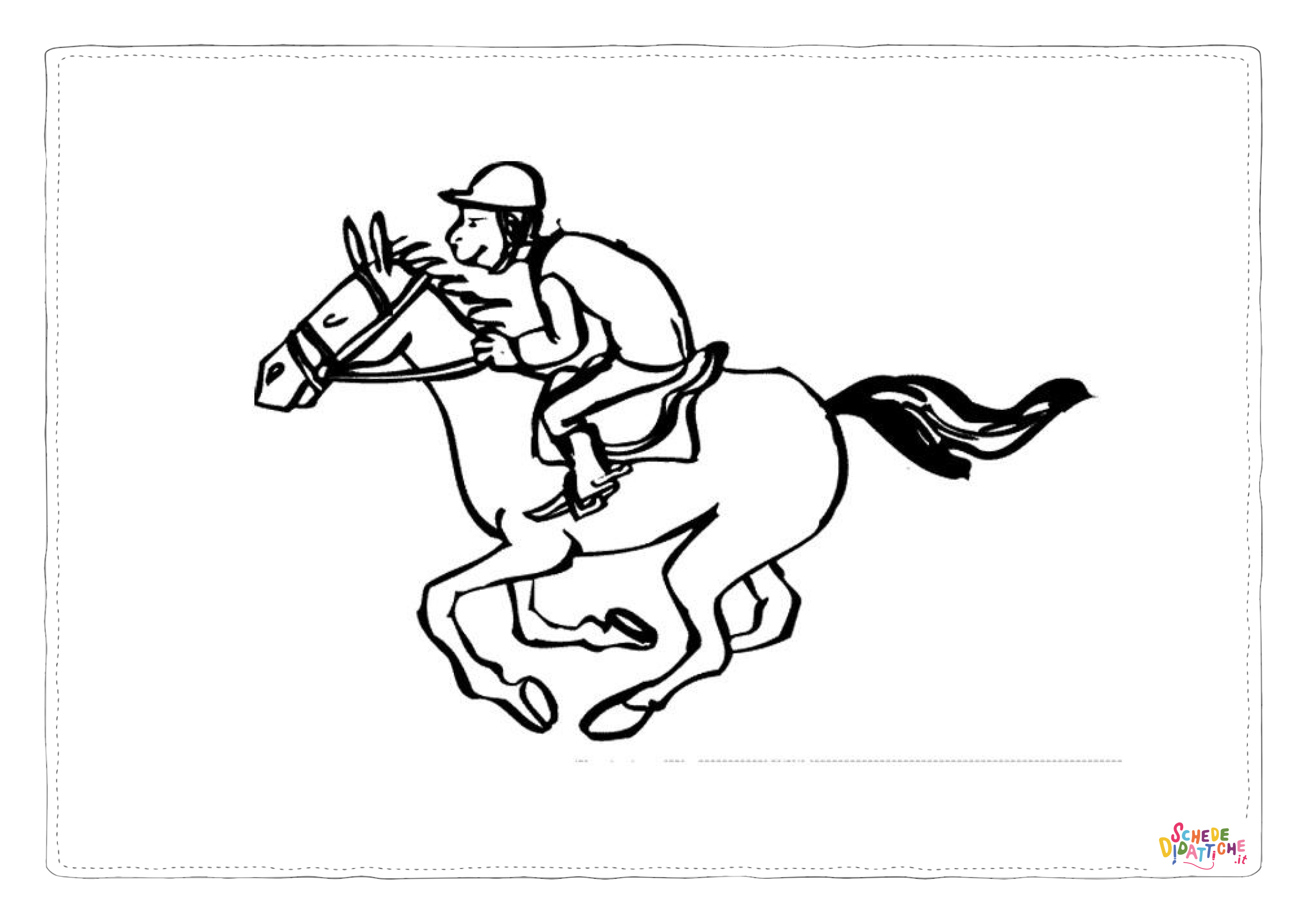 Disegno "Disegno di equitazione da stampare e colorare 30" Disegno di equitazione da stampare e colorare 30