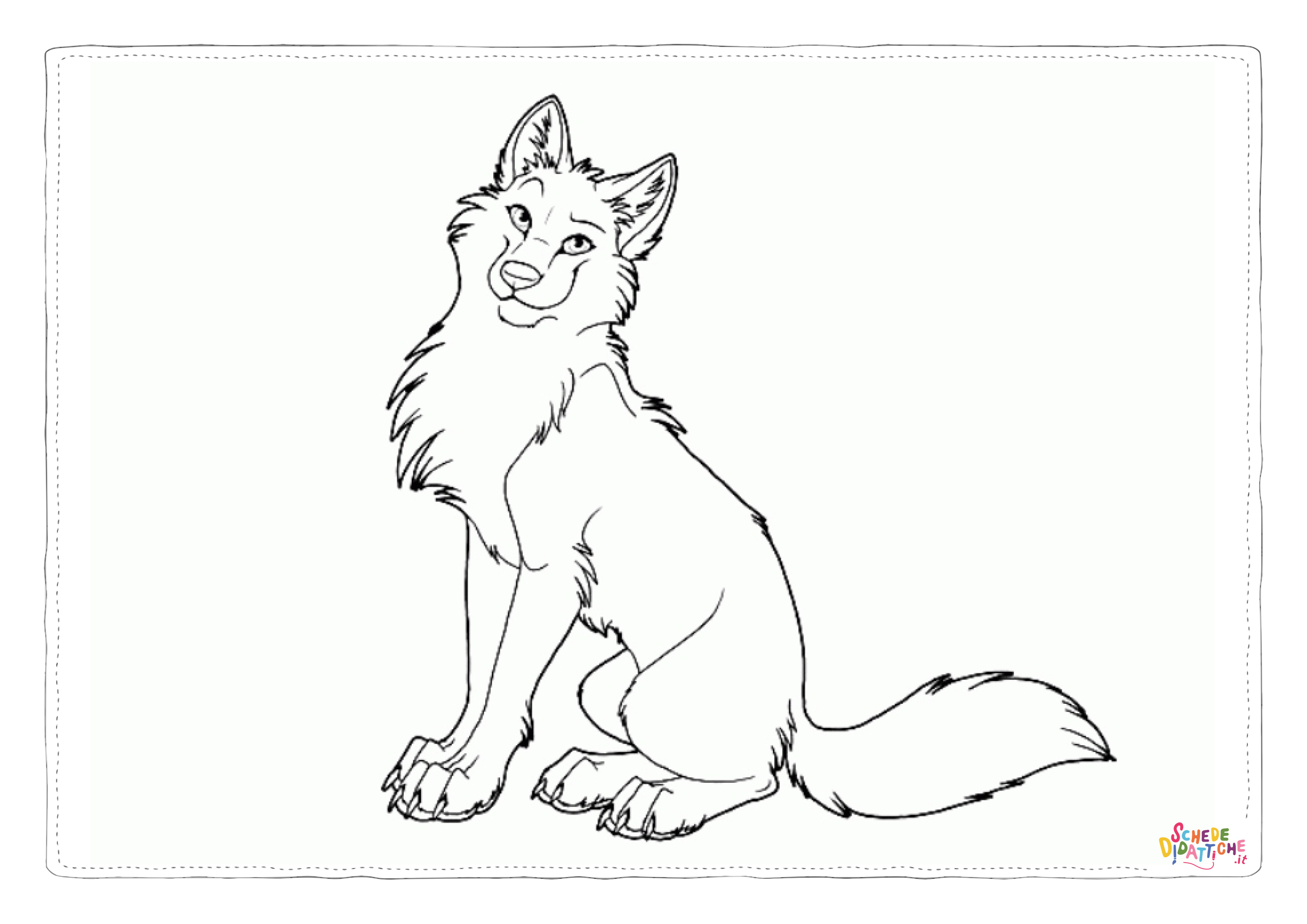 Disegno di lupo da stampare e colorare 38