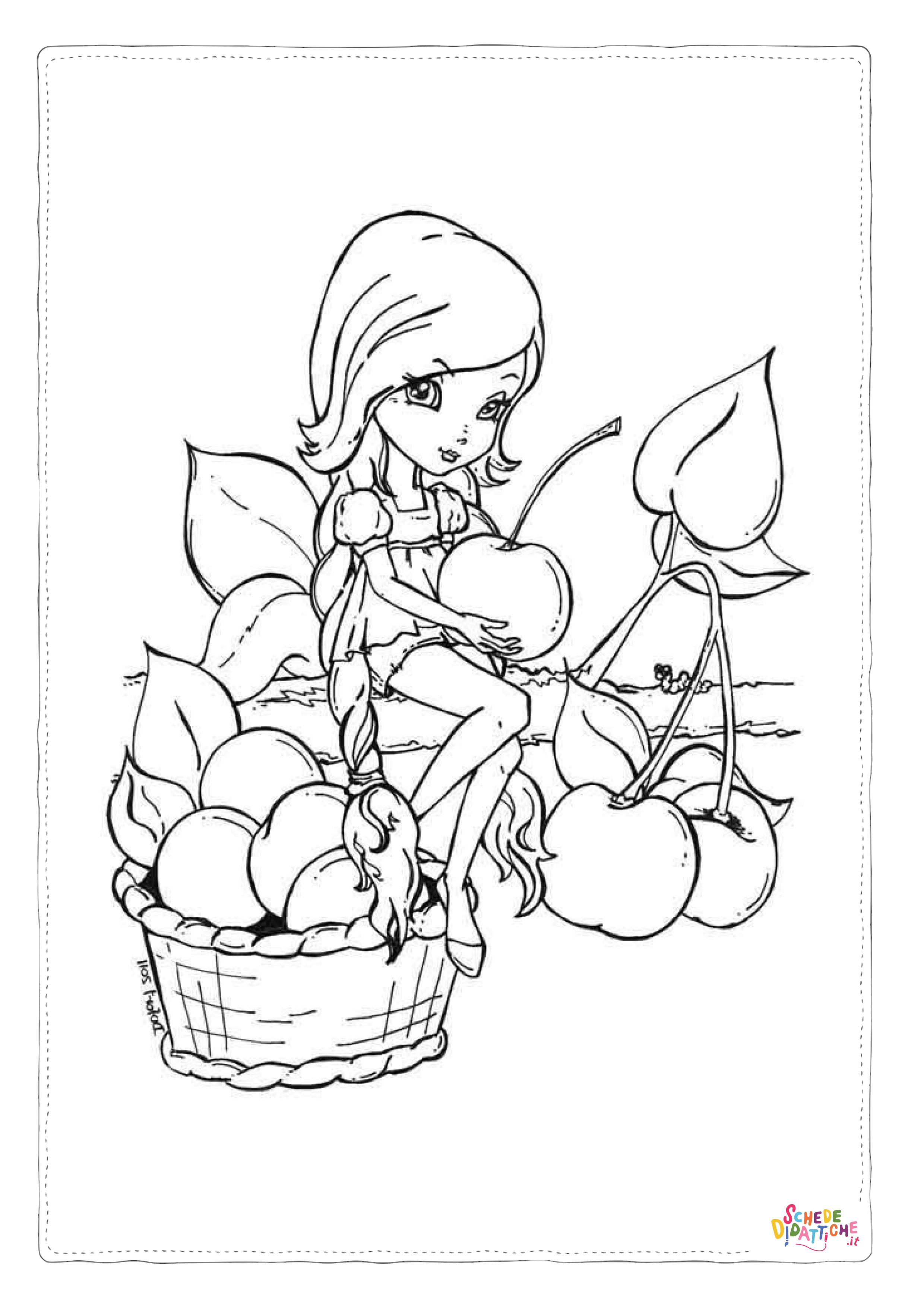 Disegno "Disegno di cesto di frutta da stampare e colorare 52" Disegno di cesto di frutta da stampare e colorare 52