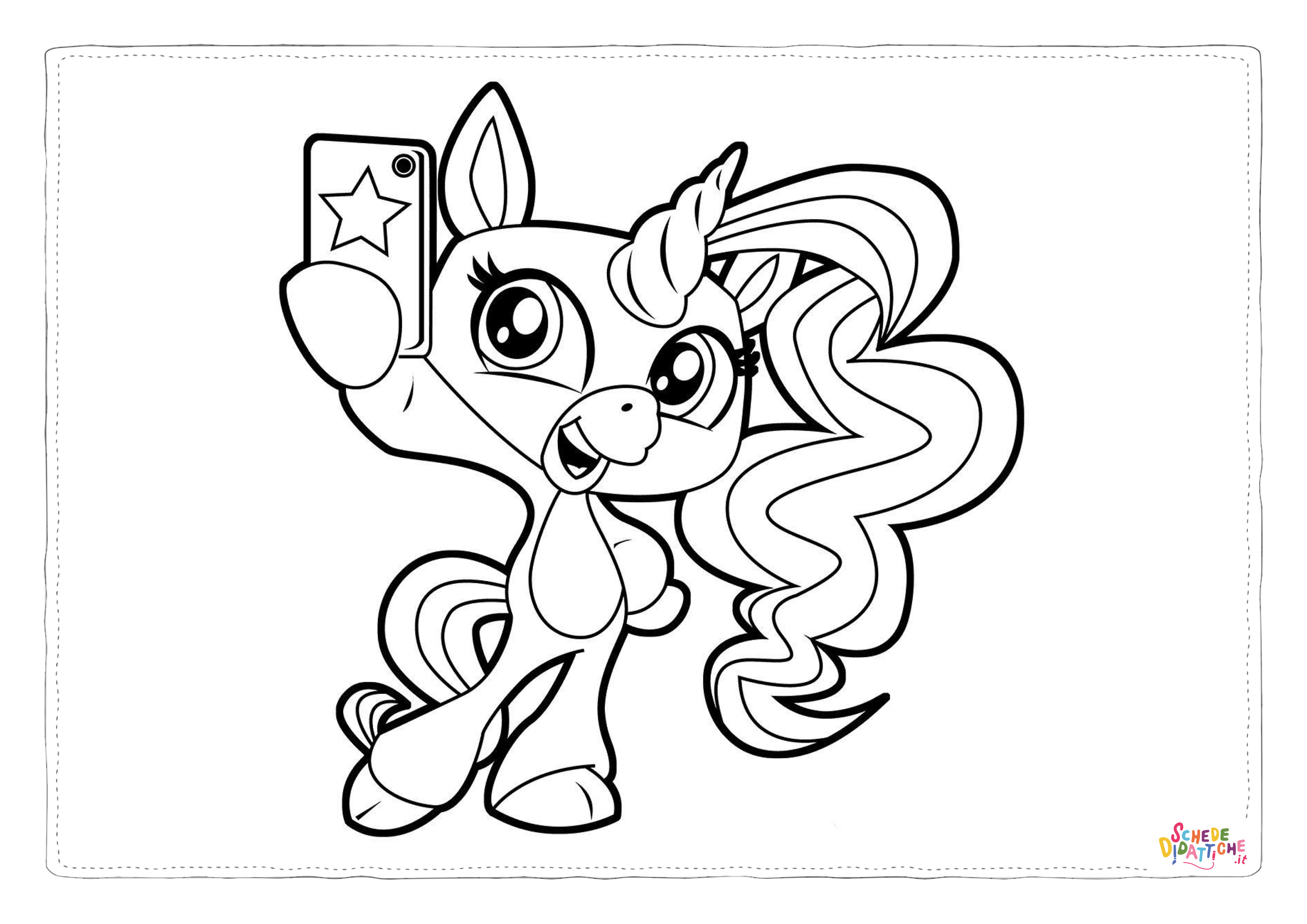 Disegno "Disegno di unicorno da stampare e colorare 87" Disegno di unicorno da stampare e colorare 87