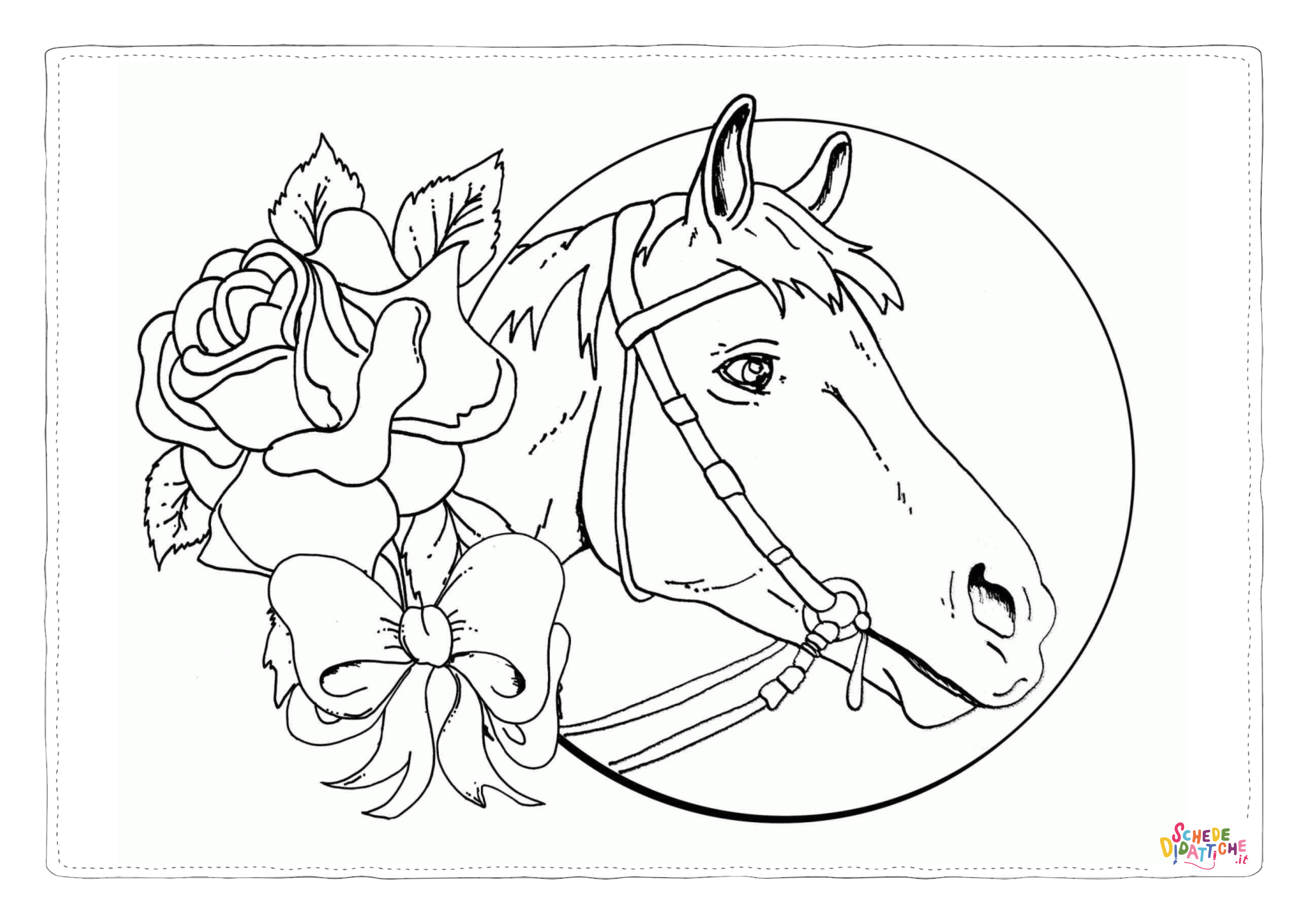 Disegno "Disegno di cavallo da stampare e colorare 9" Disegno di cavallo da stampare e colorare 9