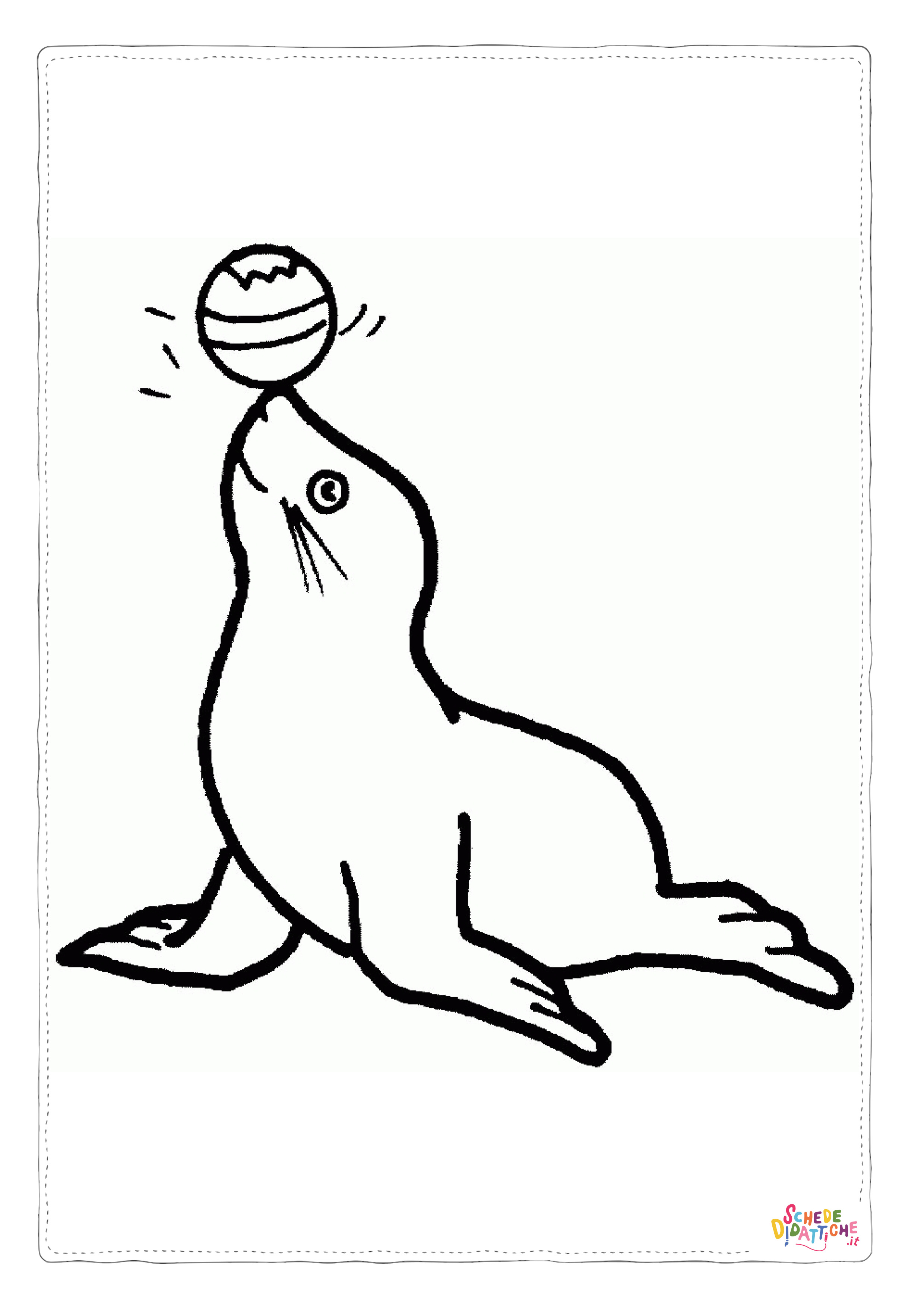 Disegno "Disegno di foca da stampare e colorare 26" Disegno di foca da stampare e colorare 26