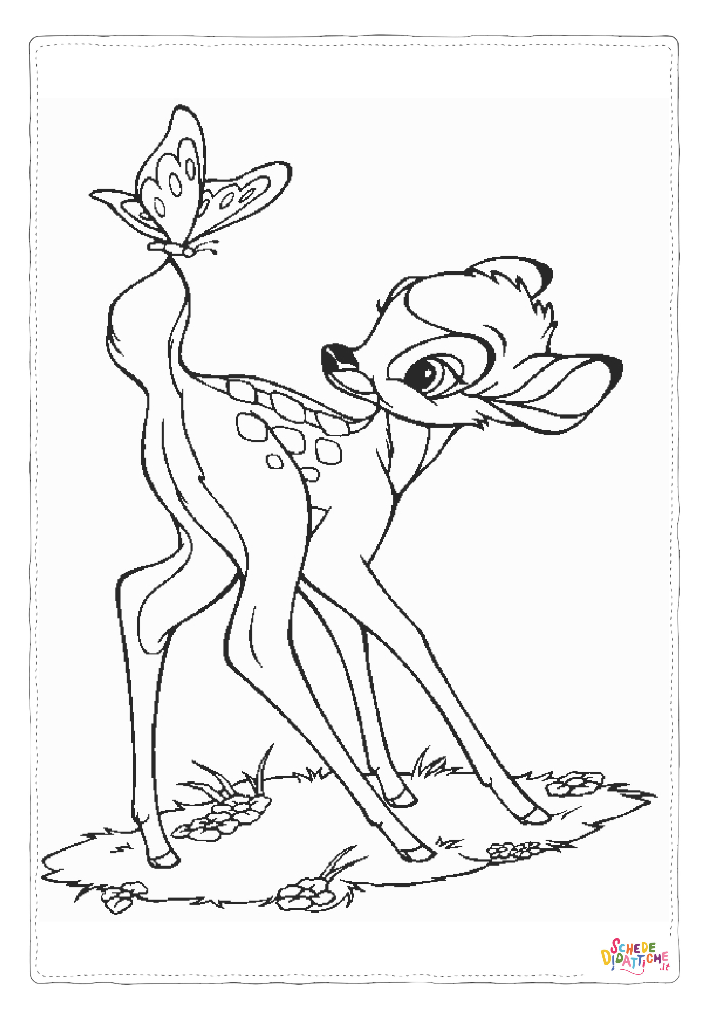 Disegno di Bambi da stampare e colorare 76