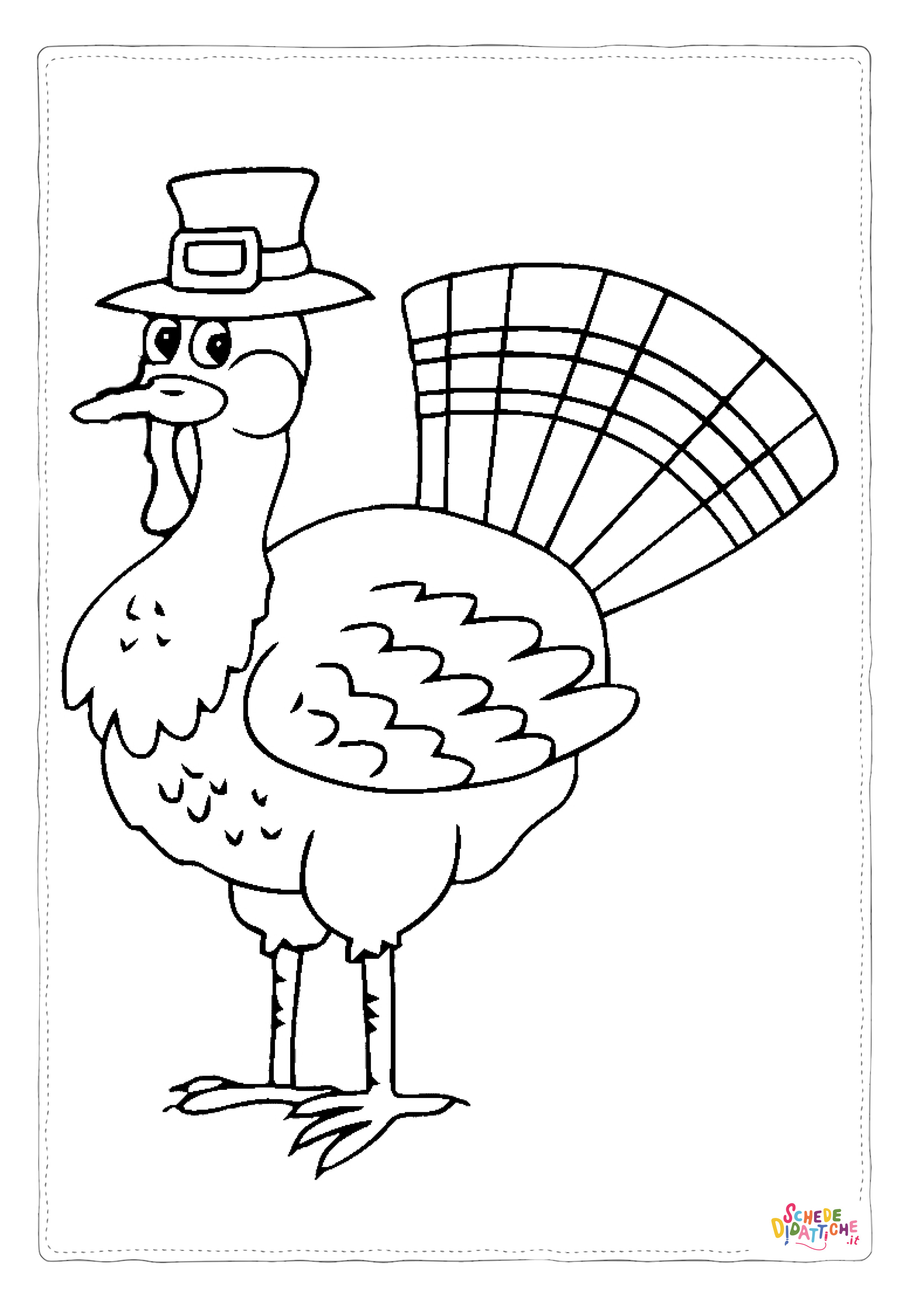 Disegno "Disegno di tacchino da stampare e colorare 12" Disegno di tacchino da stampare e colorare 12