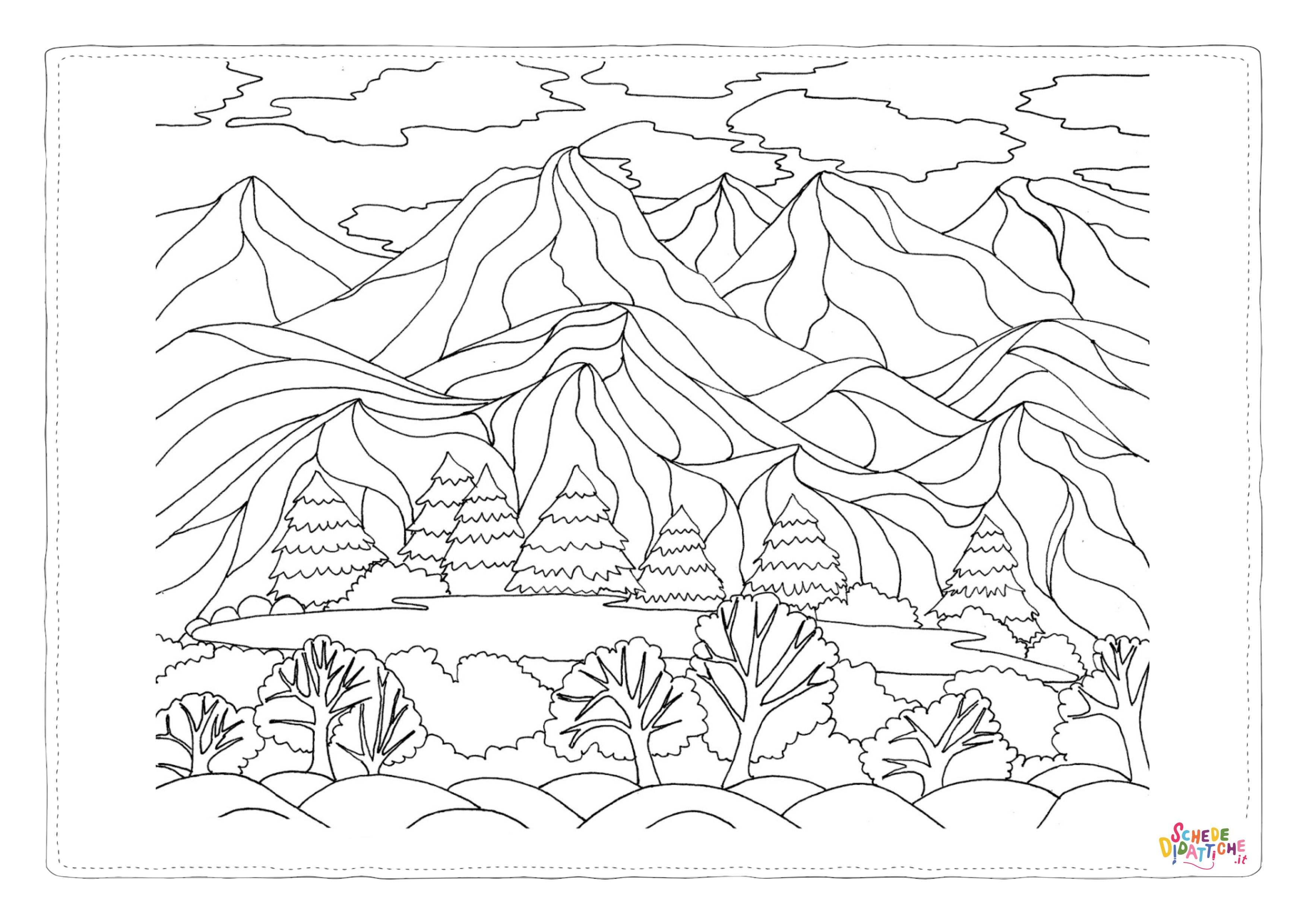 Disegno "Disegno di paesaggio da stampare e colorare 51" Disegno di paesaggio da stampare e colorare 51