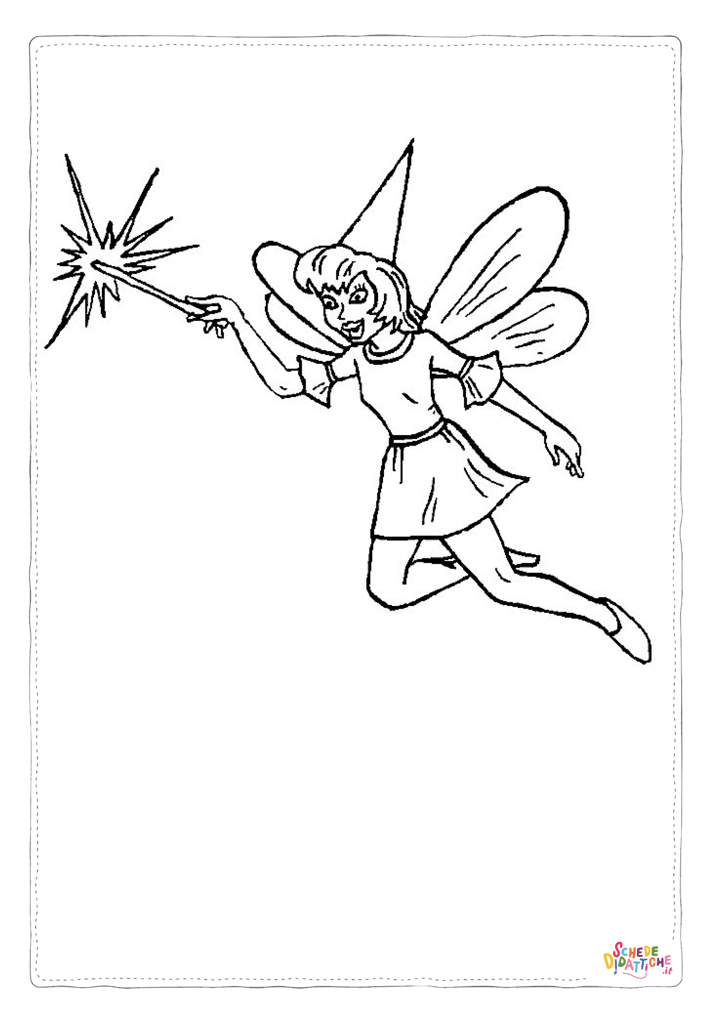 Disegno "Disegno di fata da stampare e colorare 6" Disegno di fata da stampare e colorare 6