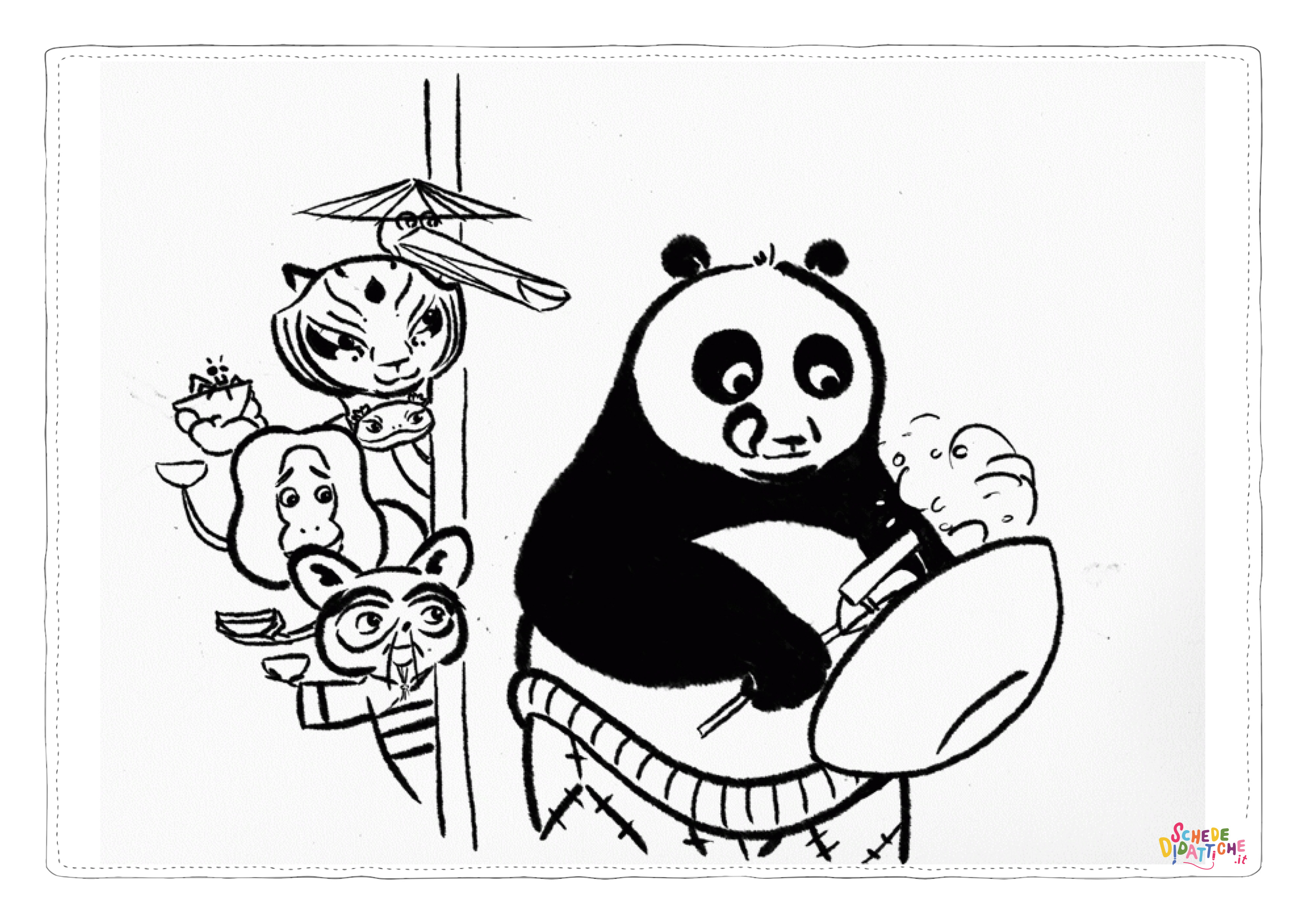 Disegno di Kung Fu Panda da stampare e colorare