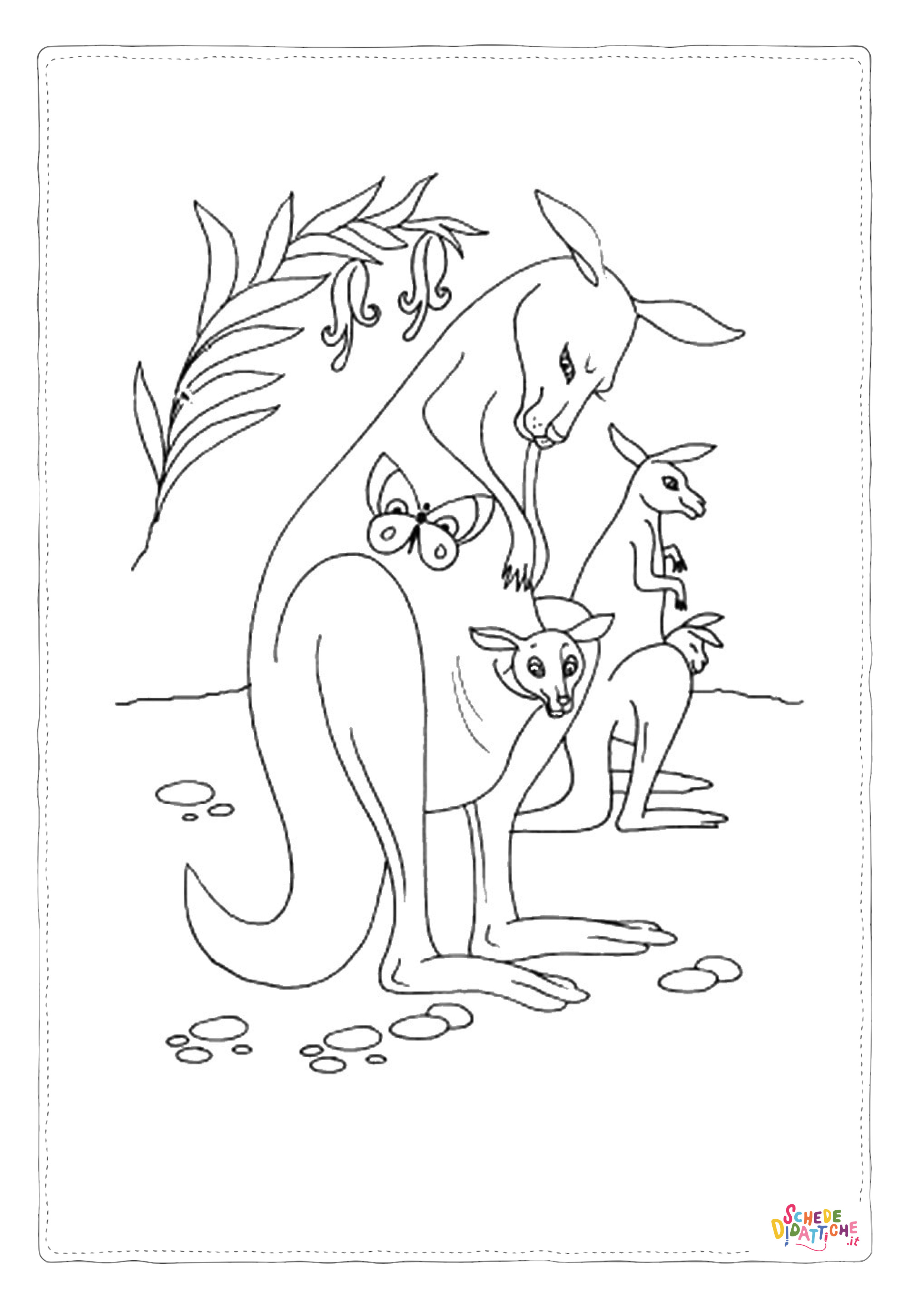 Disegno "Disegno di canguro da stampare e colorare 28" Disegno di canguro da stampare e colorare 28